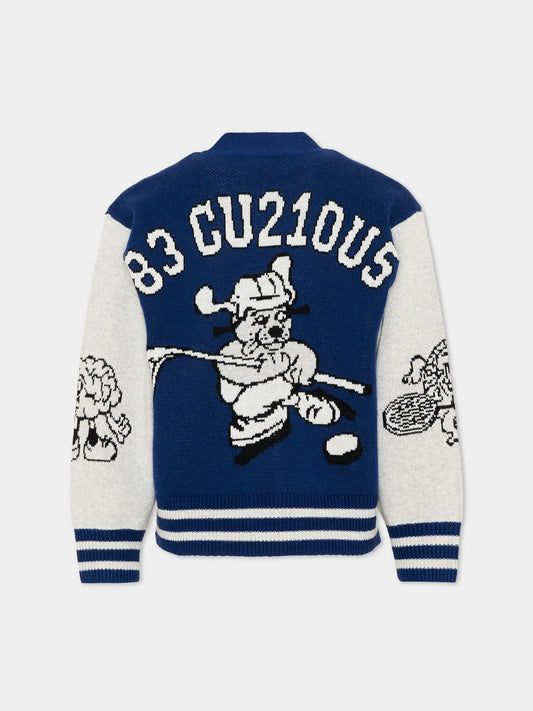 Cardigan blu per bambino,Molo,1W26K302 9757