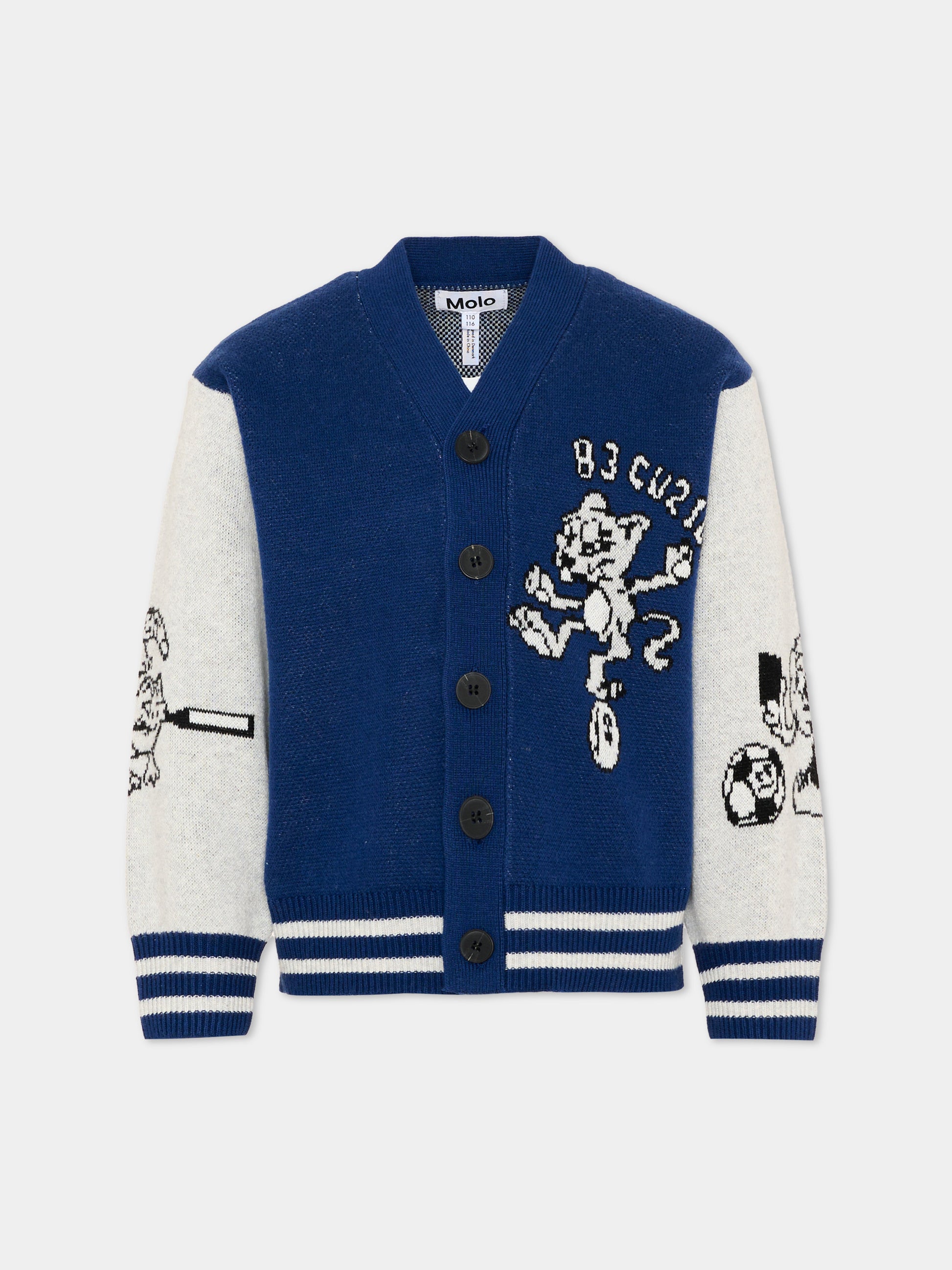 Cardigan blu per bambino,Molo,1W26K302 9757