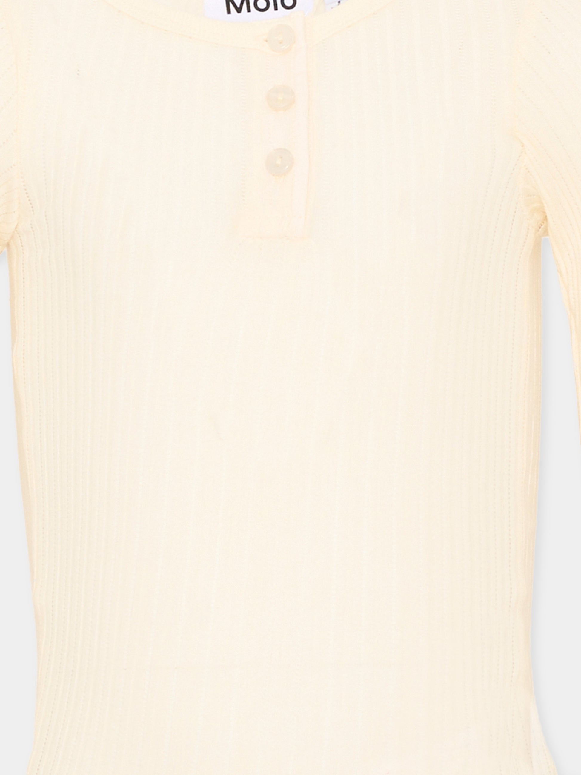 T-Shirt avorio a costine per bambina,Molo,2W26A401 2444