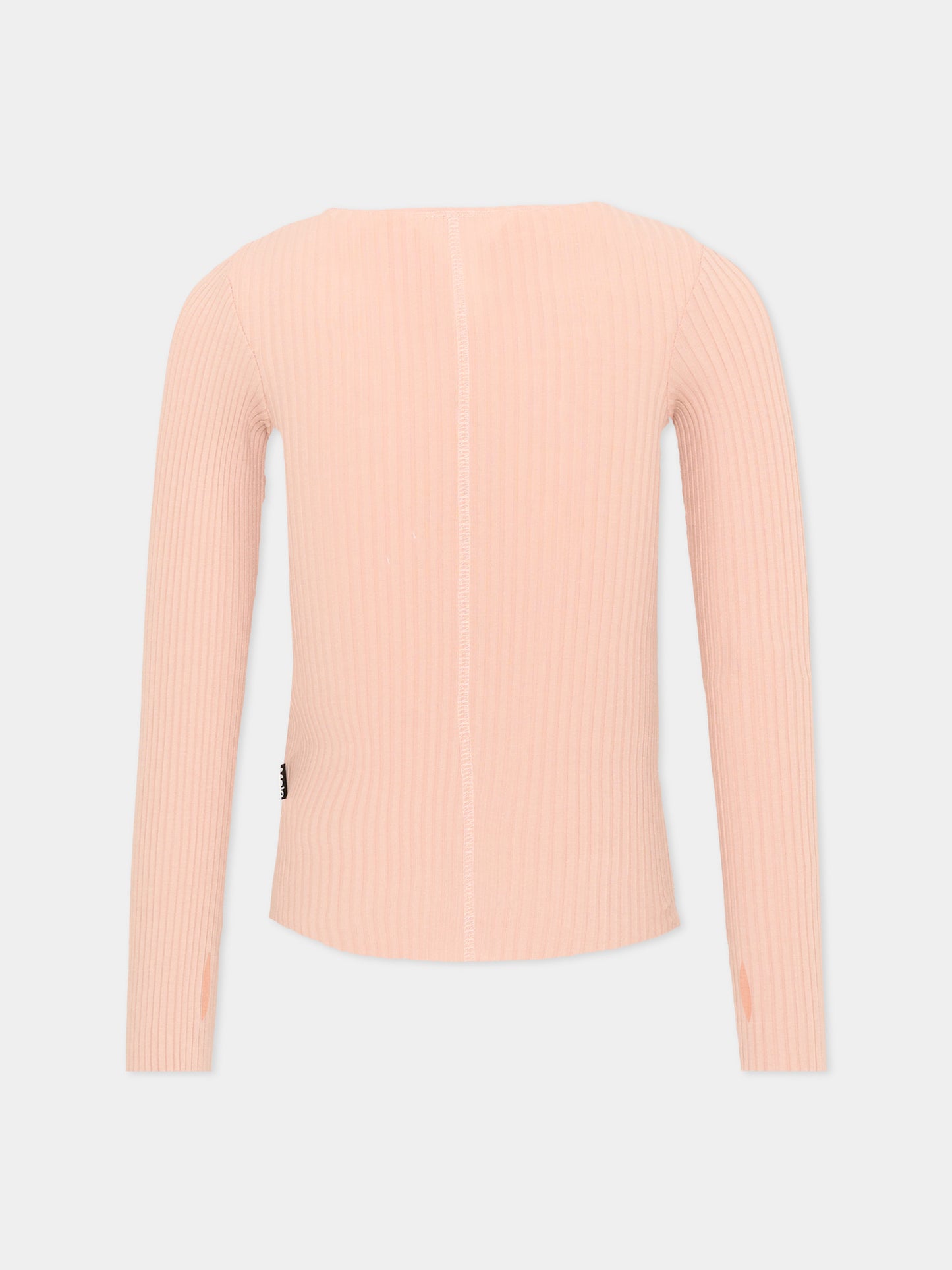 T-shirt rosa a costine per bambina,Molo,2W26A404 8058