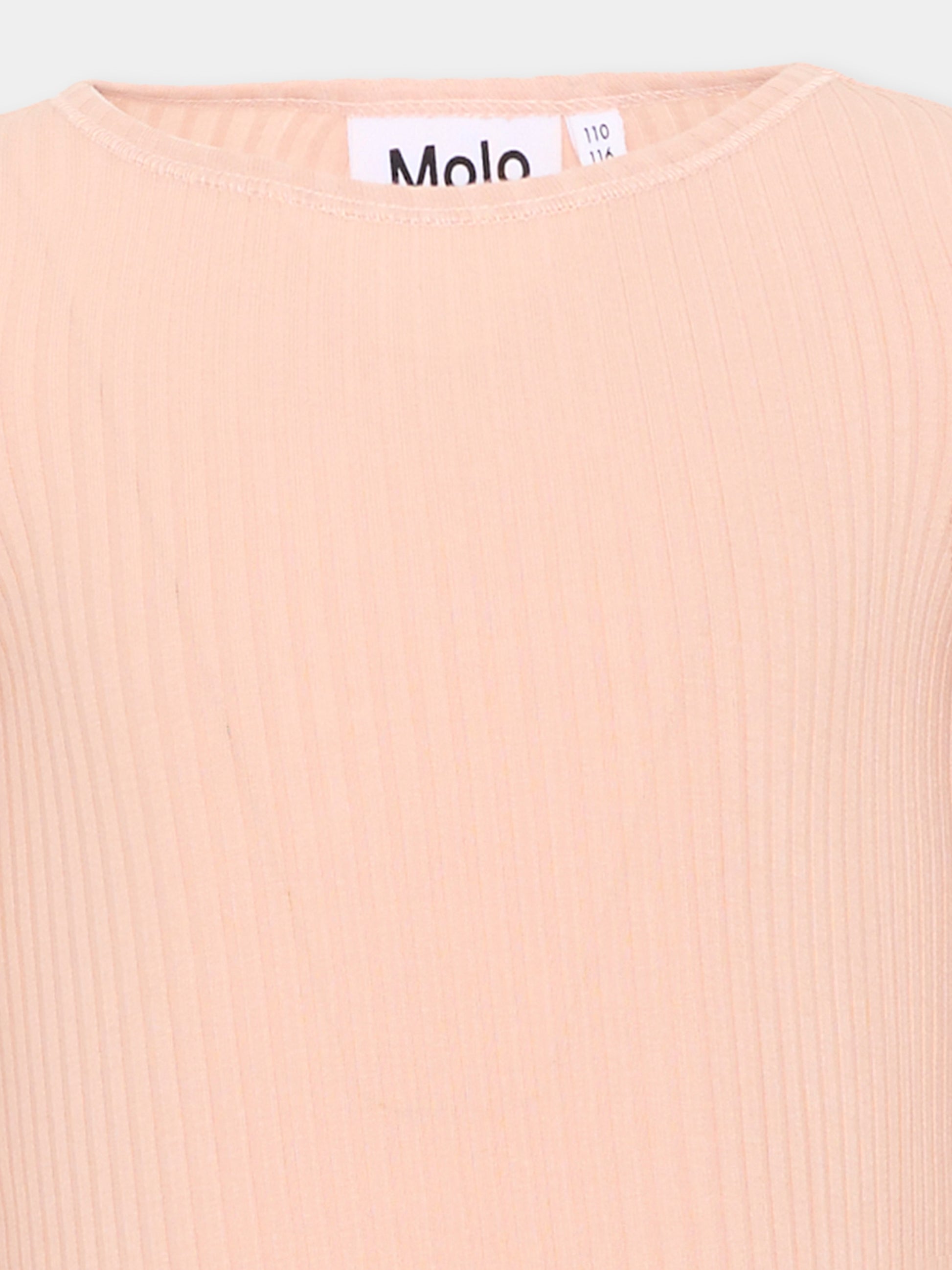 T-shirt rosa a costine per bambina,Molo,2W26A404 8058