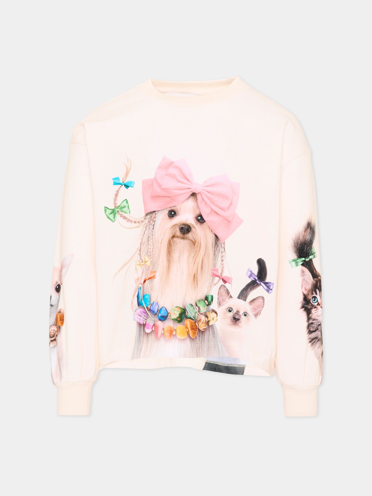 T-Shirt avorio Reniza per bambina con animali,Molo,2W26A407 5758
