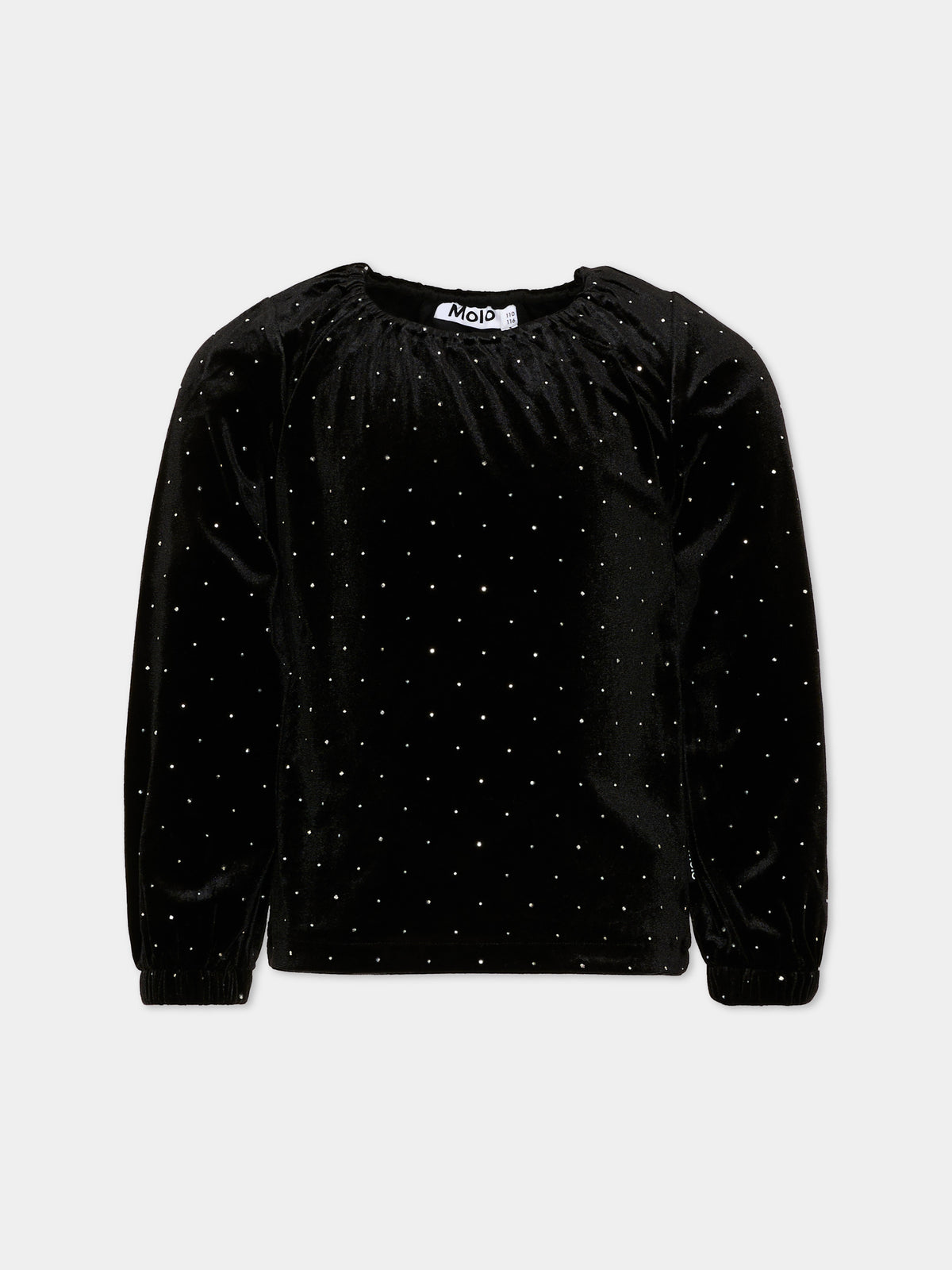 T-shirt nera Rikki per bambina con brillantini,Molo,2W26A410 5841