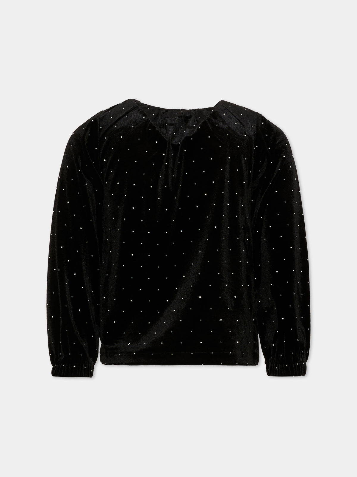 T-shirt nera Rikki per bambina con brillantini,Molo,2W26A410 5841