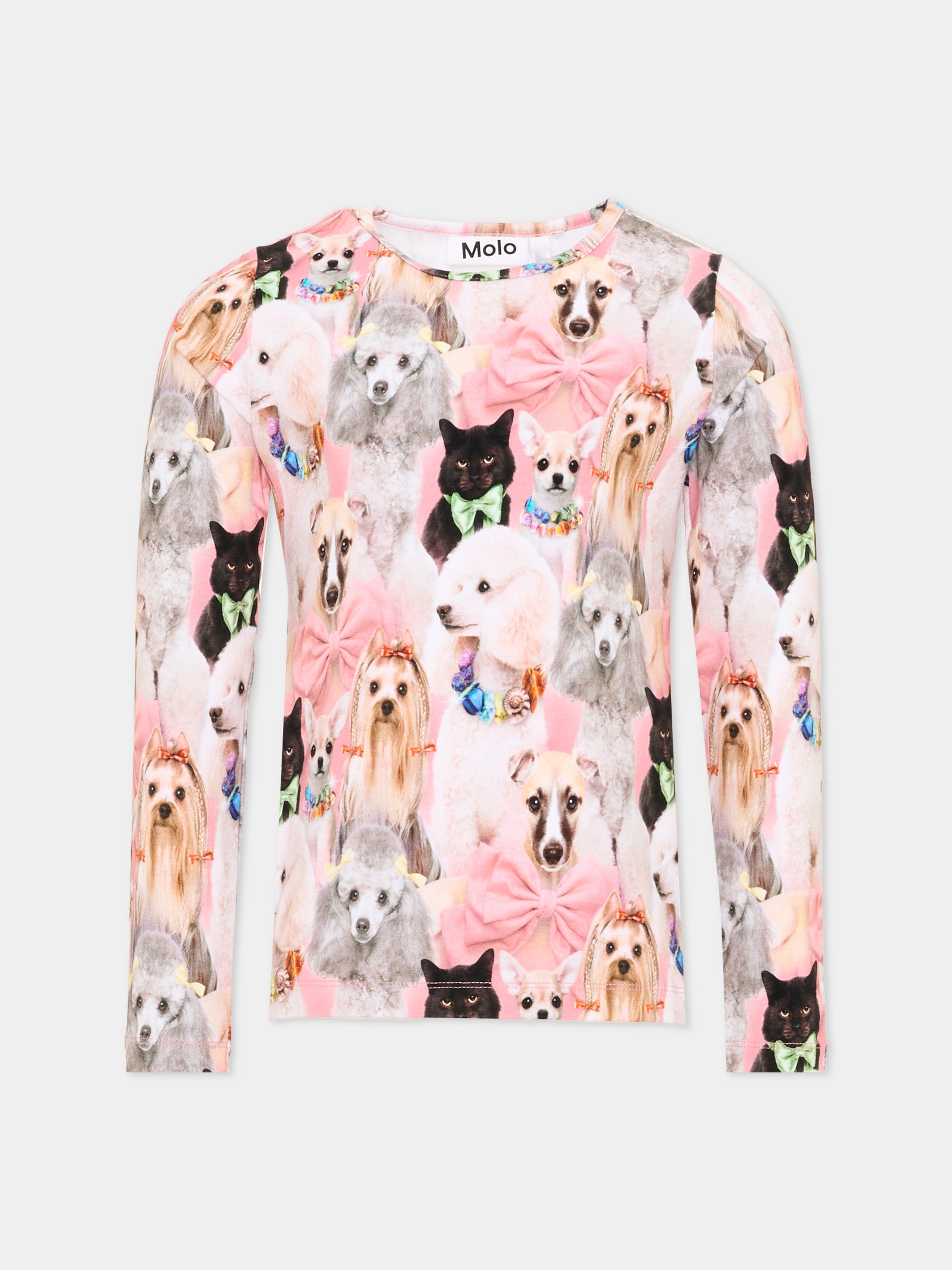 T-shirt multicolor Rose per bambina con animali,Molo,2W26A412 9792
