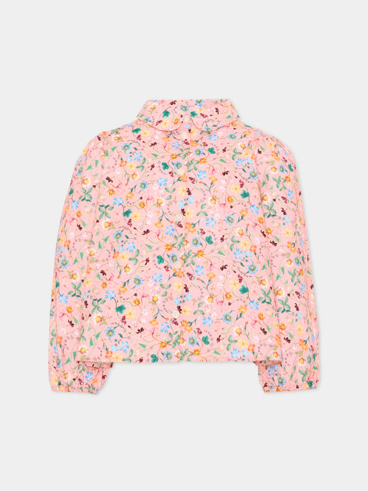 Camicia a manica lunga rosa Rine per bambina floreale,Molo,2W26C202 9795