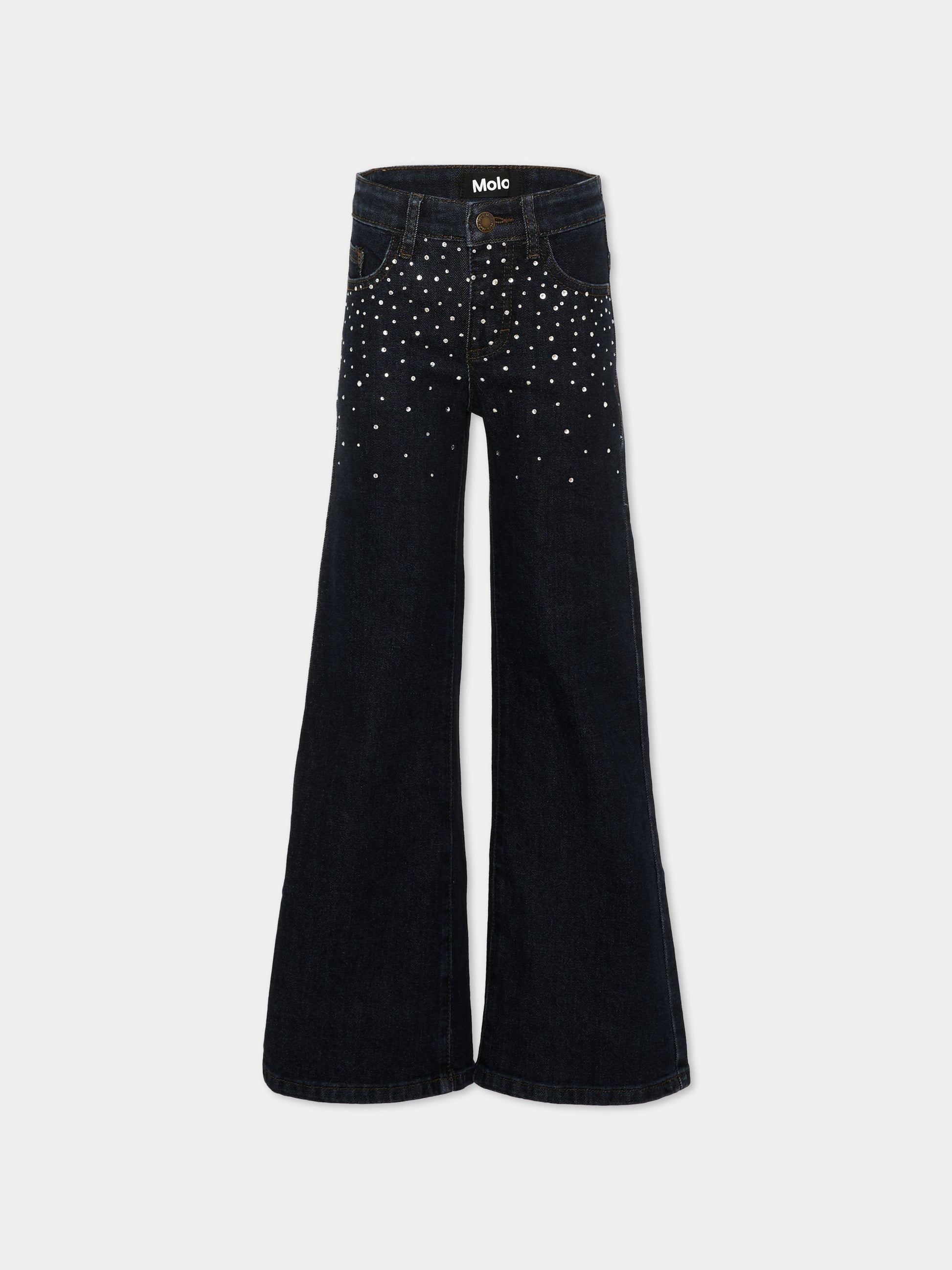 Jeans denim Asta per bambina con strass,Molo,2W26I113 5861