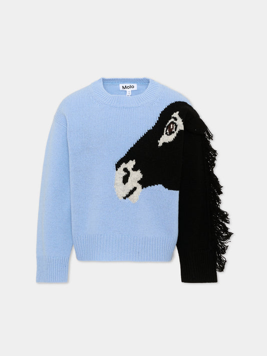 Maglione celeste Griselda per bambina,Molo,2W26K214 5731