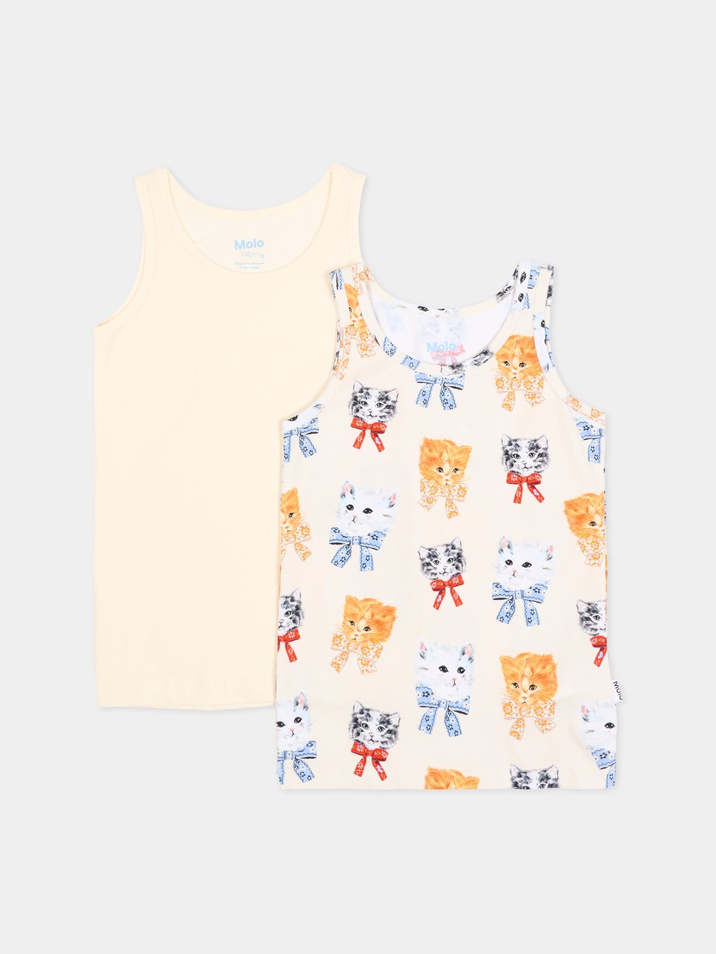 Set canottiere multicolor Jeanie per bambina con gattini,Molo,2W26Q801 5848