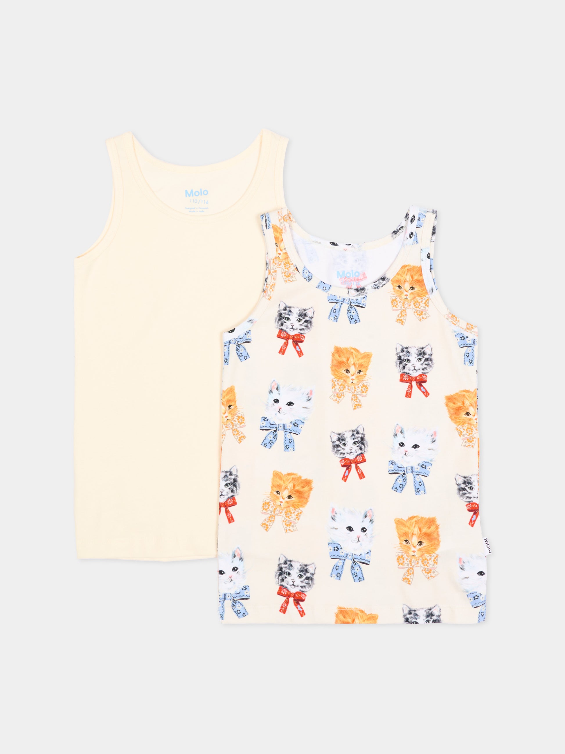 Set canottiere multicolor Jeanie per bambina con gattini,Molo,2W26Q801 5848