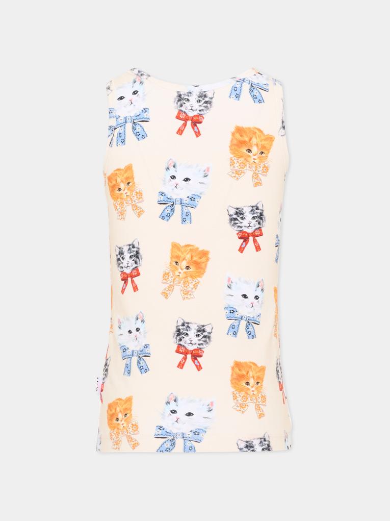 Set canottiere multicolor Jeanie per bambina con gattini,Molo,2W26Q801 5848