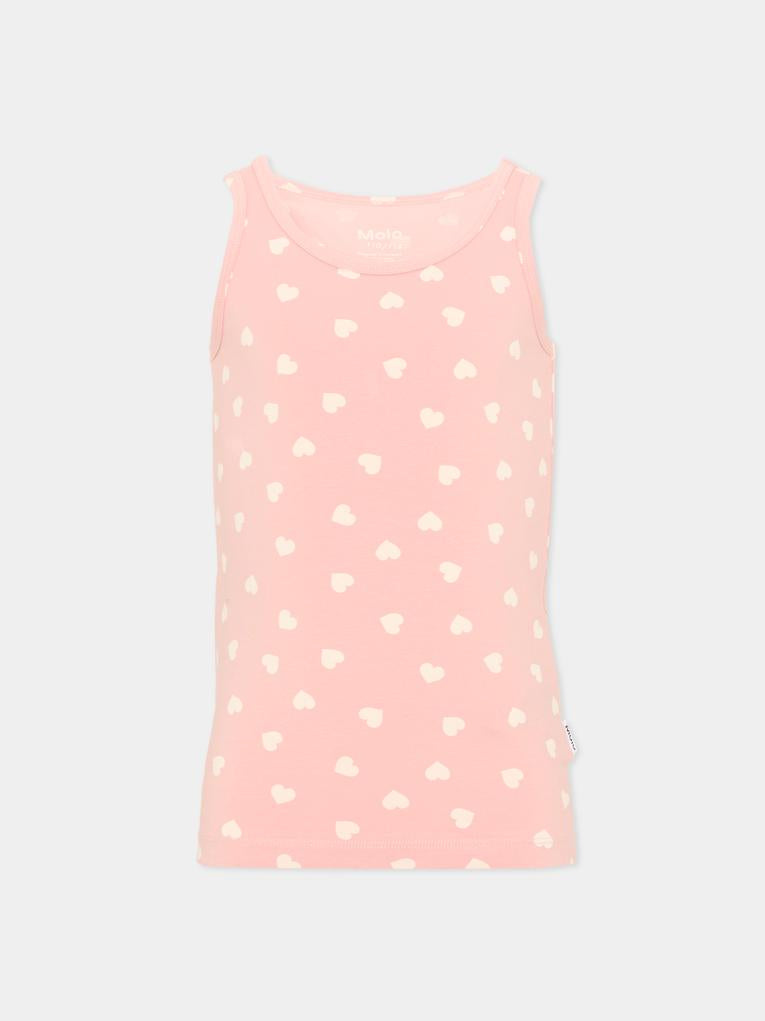 Canottiera rosa Jeanie per bambina con cuori,Molo,2W26Q801 5873