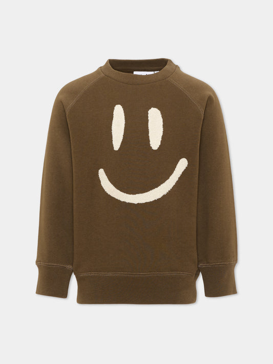 Felpa marrone Mike per bambini con smiley,Molo,6W26J201 8795