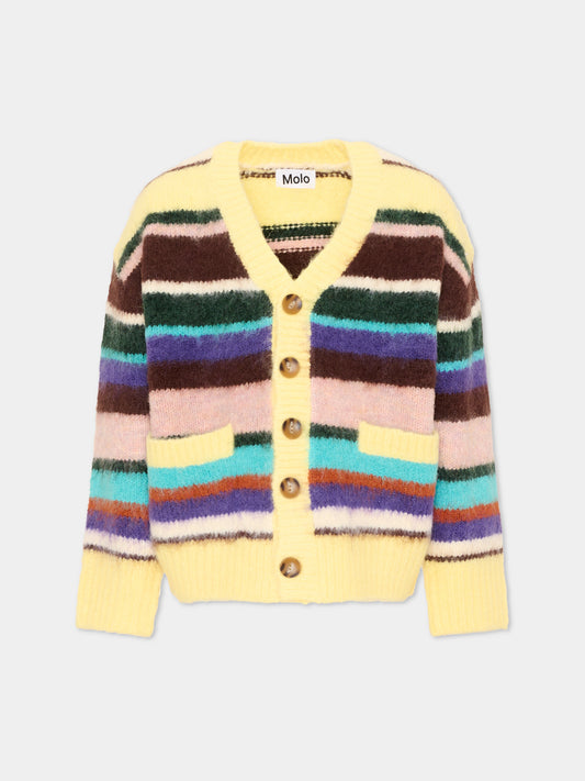 Cardigan multicolor Brutus per bambina a righe,Molo,6W26K301 5755