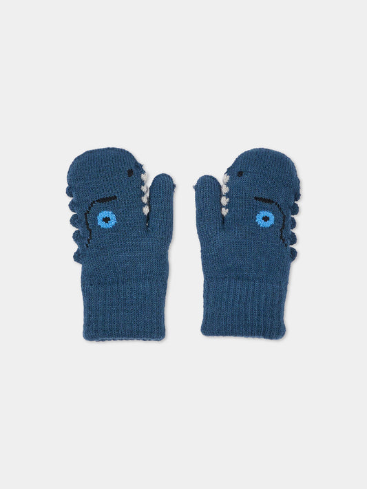 Guanti blu Kenau per bambino con dinosauro,Molo,7W26S102 2482