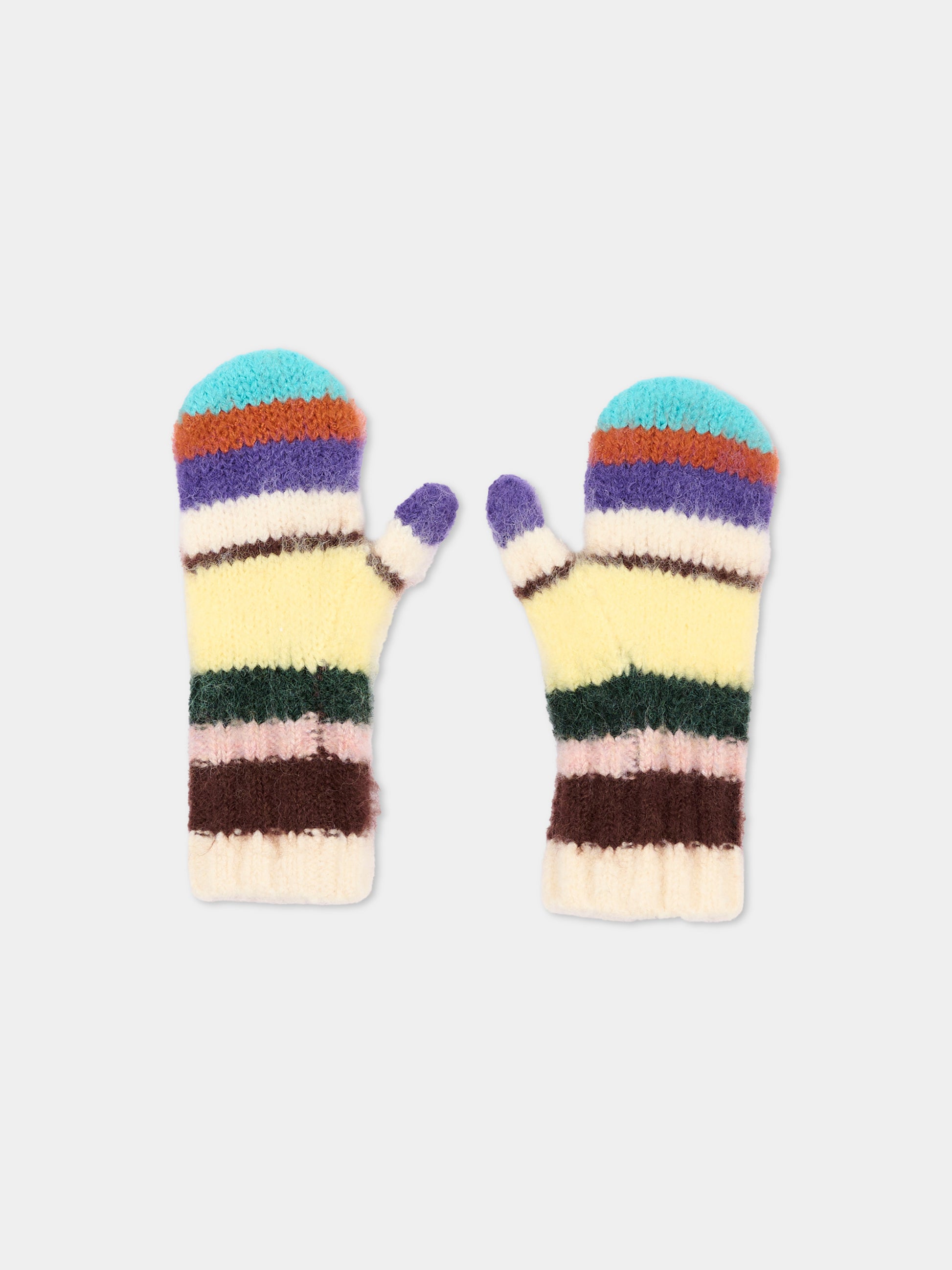Guanti multicolor Kirsa per bambina a righe,Molo,7W26S106 5755