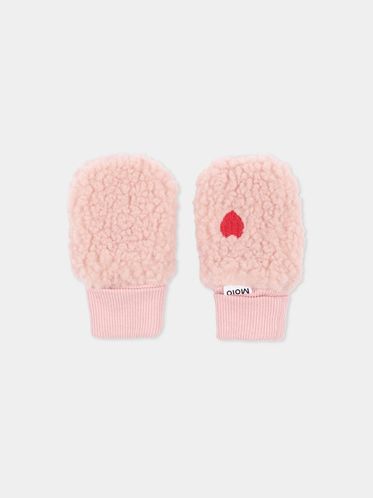 Guanti rosa Ufo per neonata con cuore,Molo,7W26S108 3480