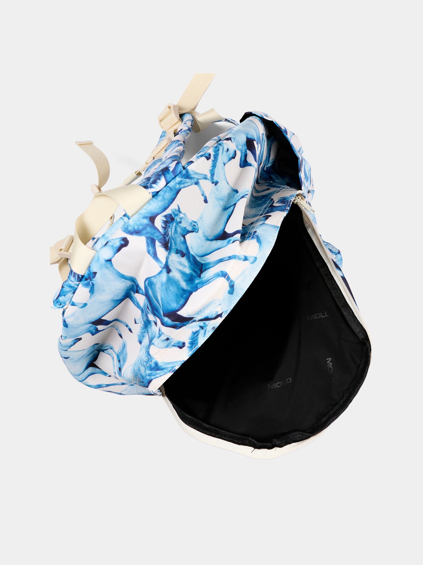 Zaino avorio con cavalli per bambina,Molo,7W26V203 5740