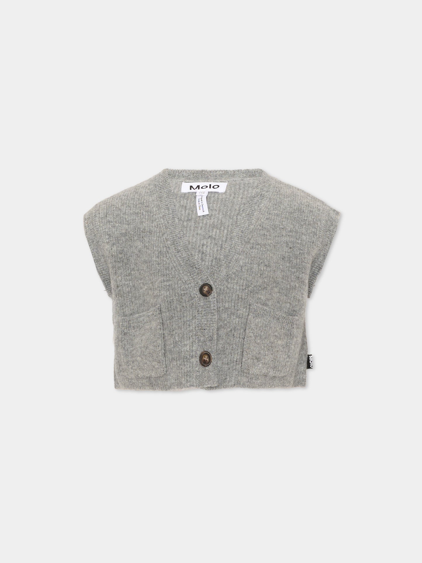 Maglia gilet grigia Gianni per bambini,Molo,2W26K101 1046