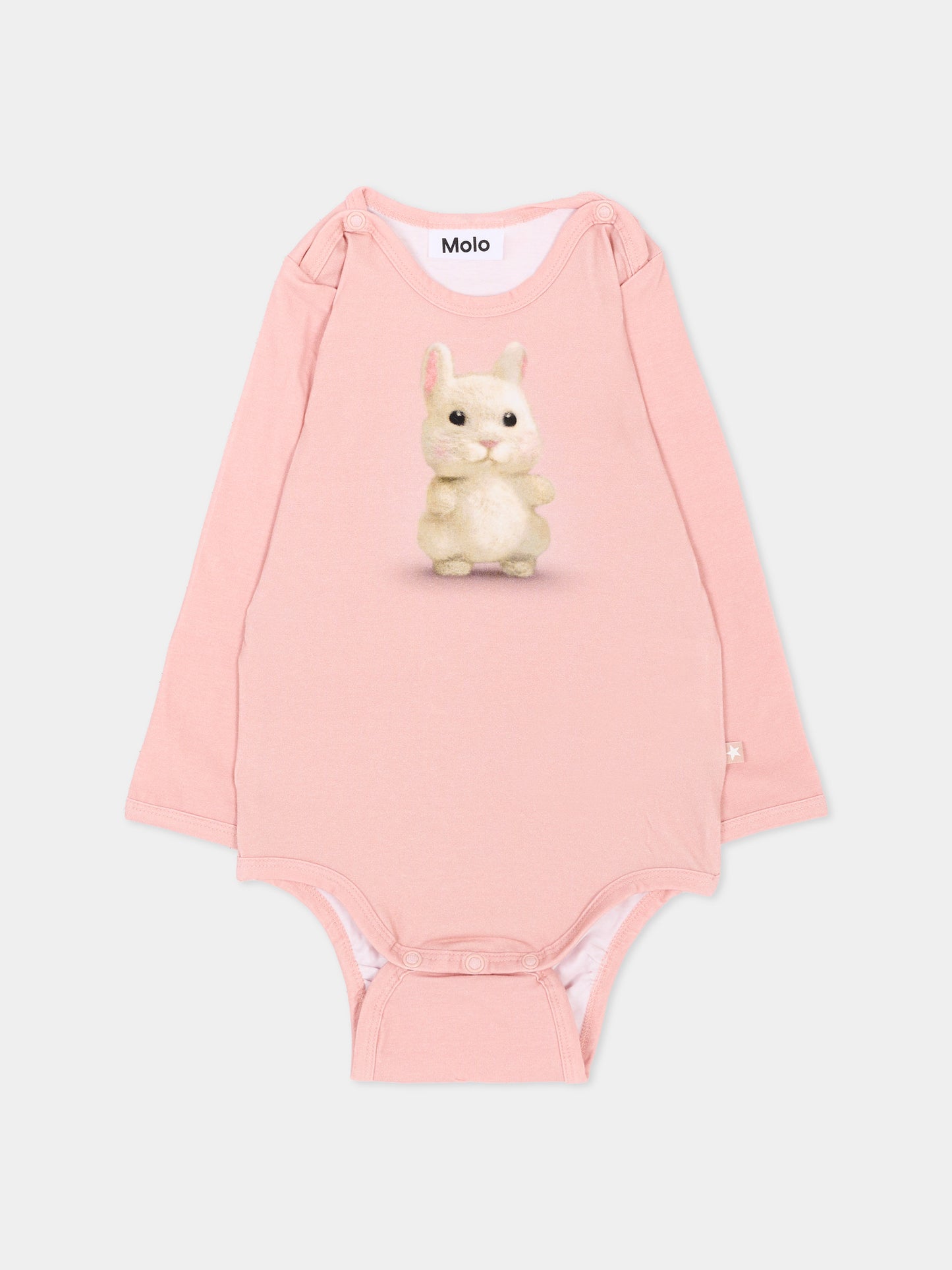 Body rosa Foss per neonata con coniglio,Molo,4W26B205 5783