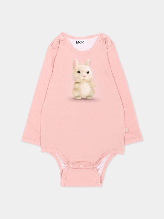 Body rosa Foss per neonata con coniglio,Molo,4W26B205 5783
