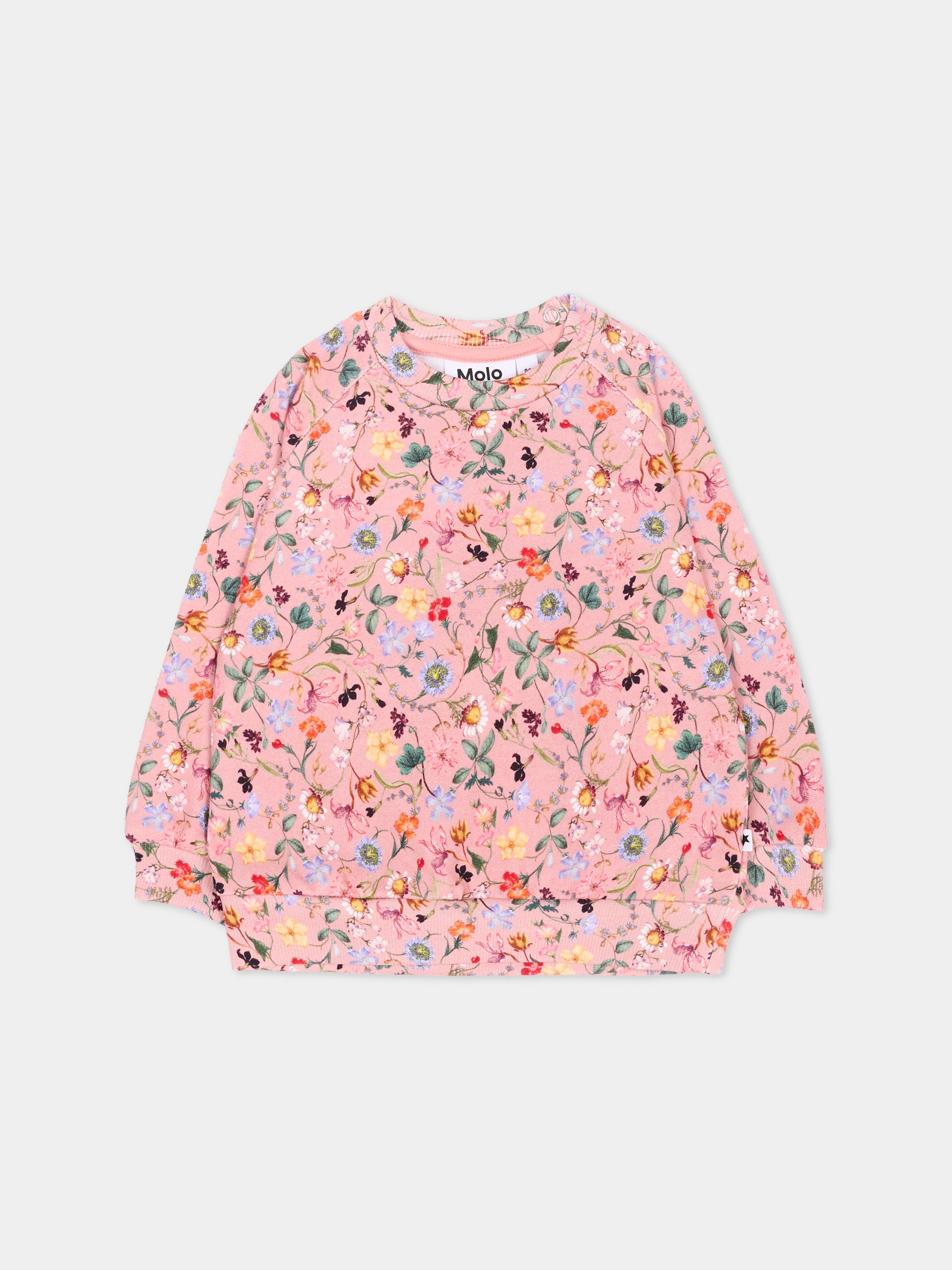 Felpa rosa Disc per neonata floreale,Molo,4W26J201 9796