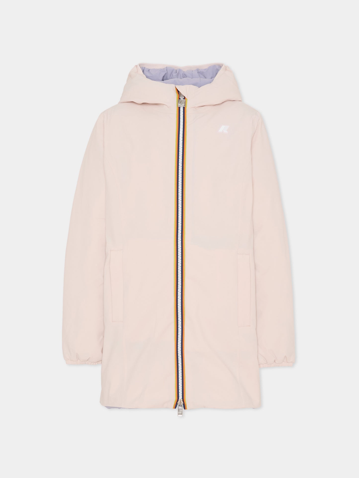 Piumino reversibile P. Denise St Warm rosa per bambina con logo,K-way,K11517W BBO