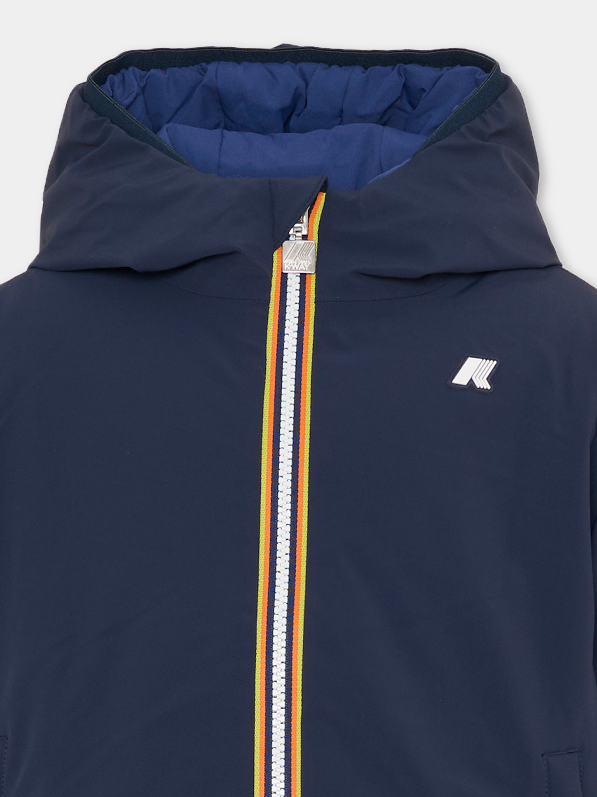 Piumino reversibile Jack St Warm blu per bambino con logo,K-way,K71337W B0S