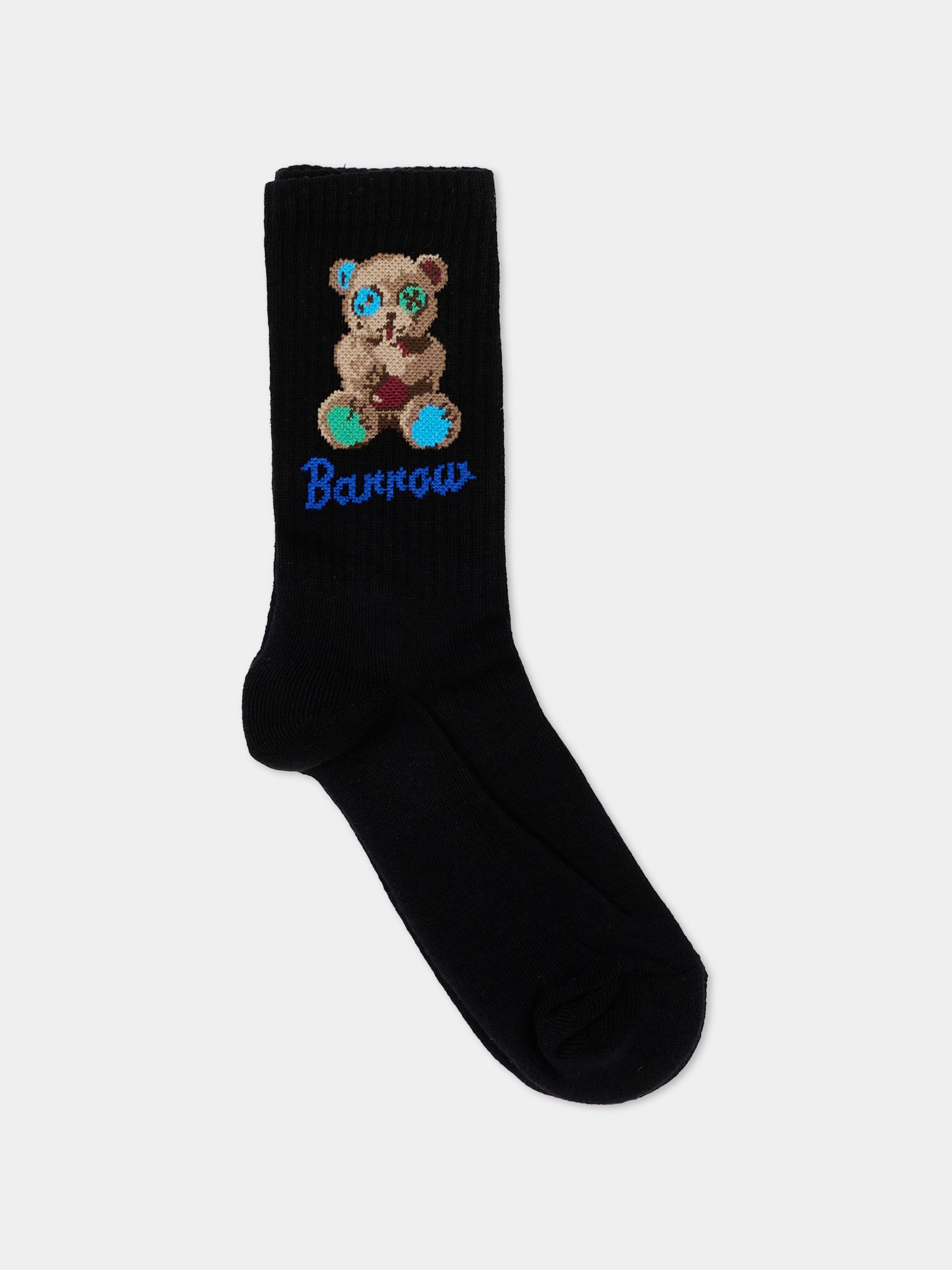 Calza Spugna nera per bambini con logo,Barrow,F6BKJUSO093 110