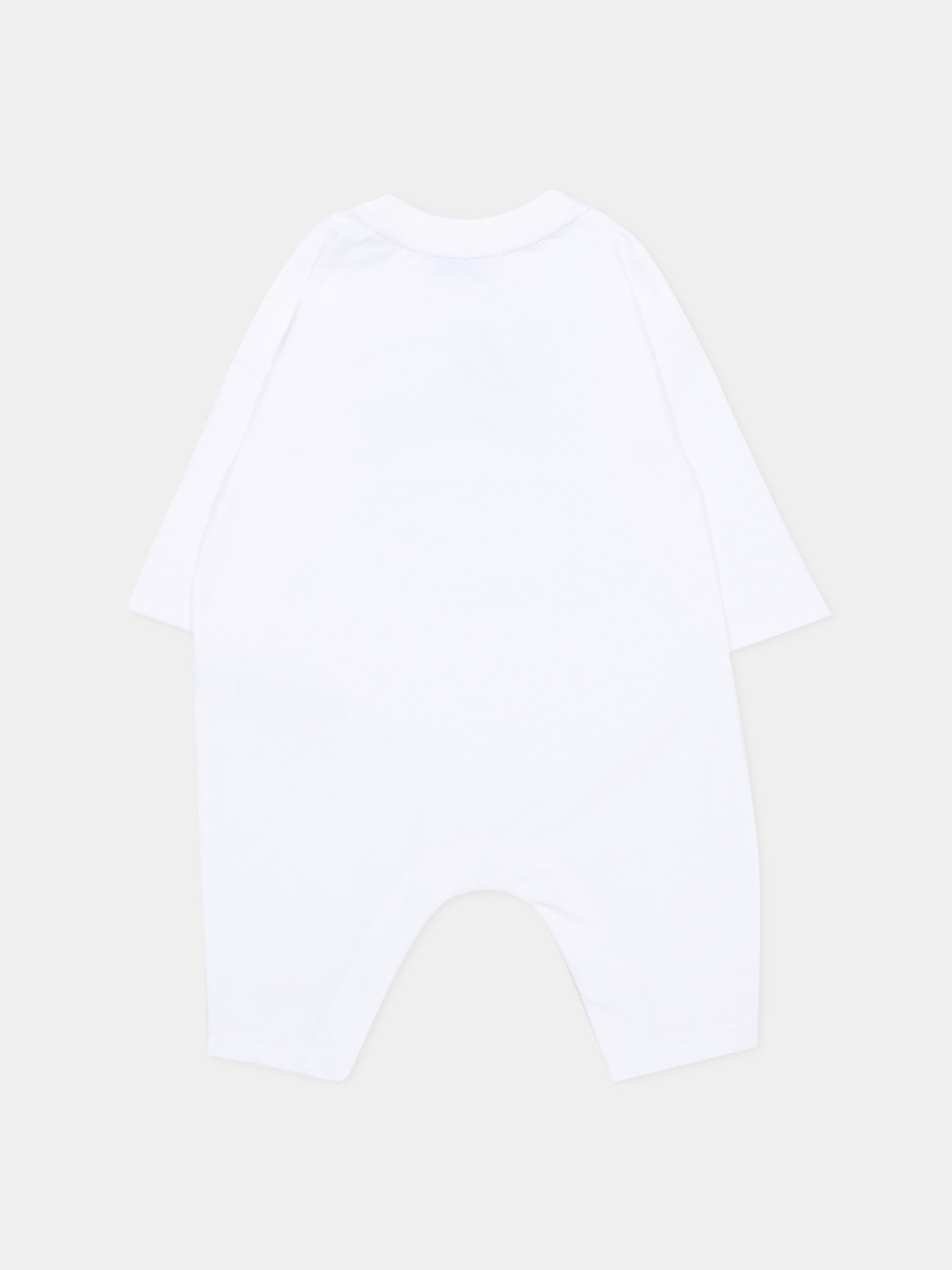 Pagliaccetto avorio per neonati con logo,Burberry Kids,8117494 A1464