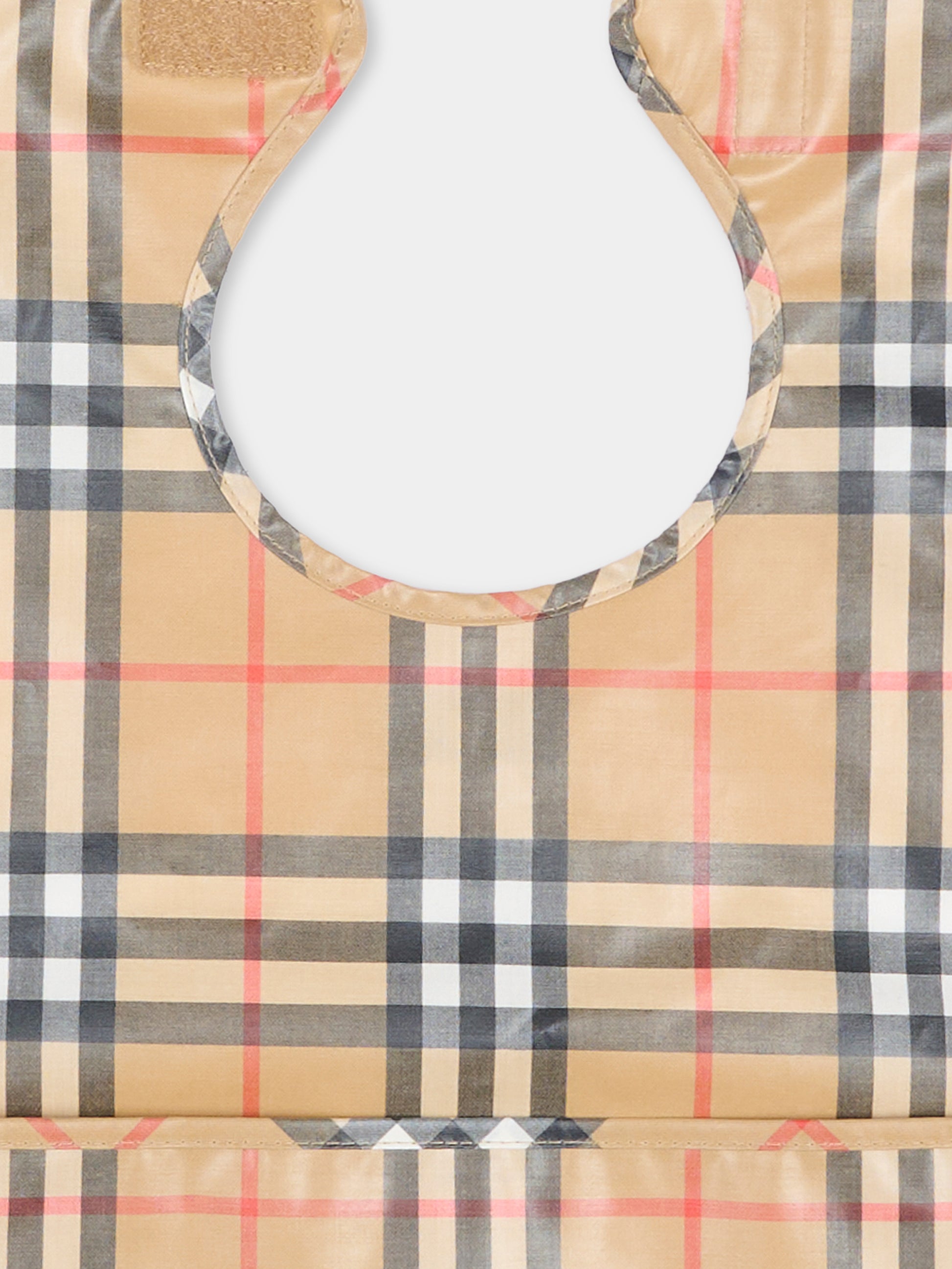 Bavaglino beige per neonati con check vintage,Burberry Kids,8120523 B9368
