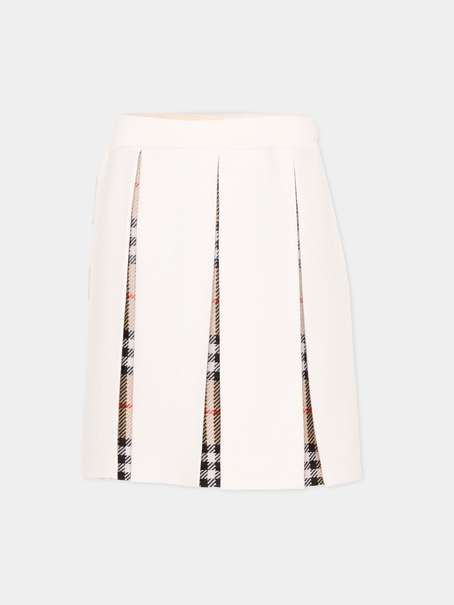 Gonna avorio per bambina con check vintage,Burberry Kids,8125915 A1452