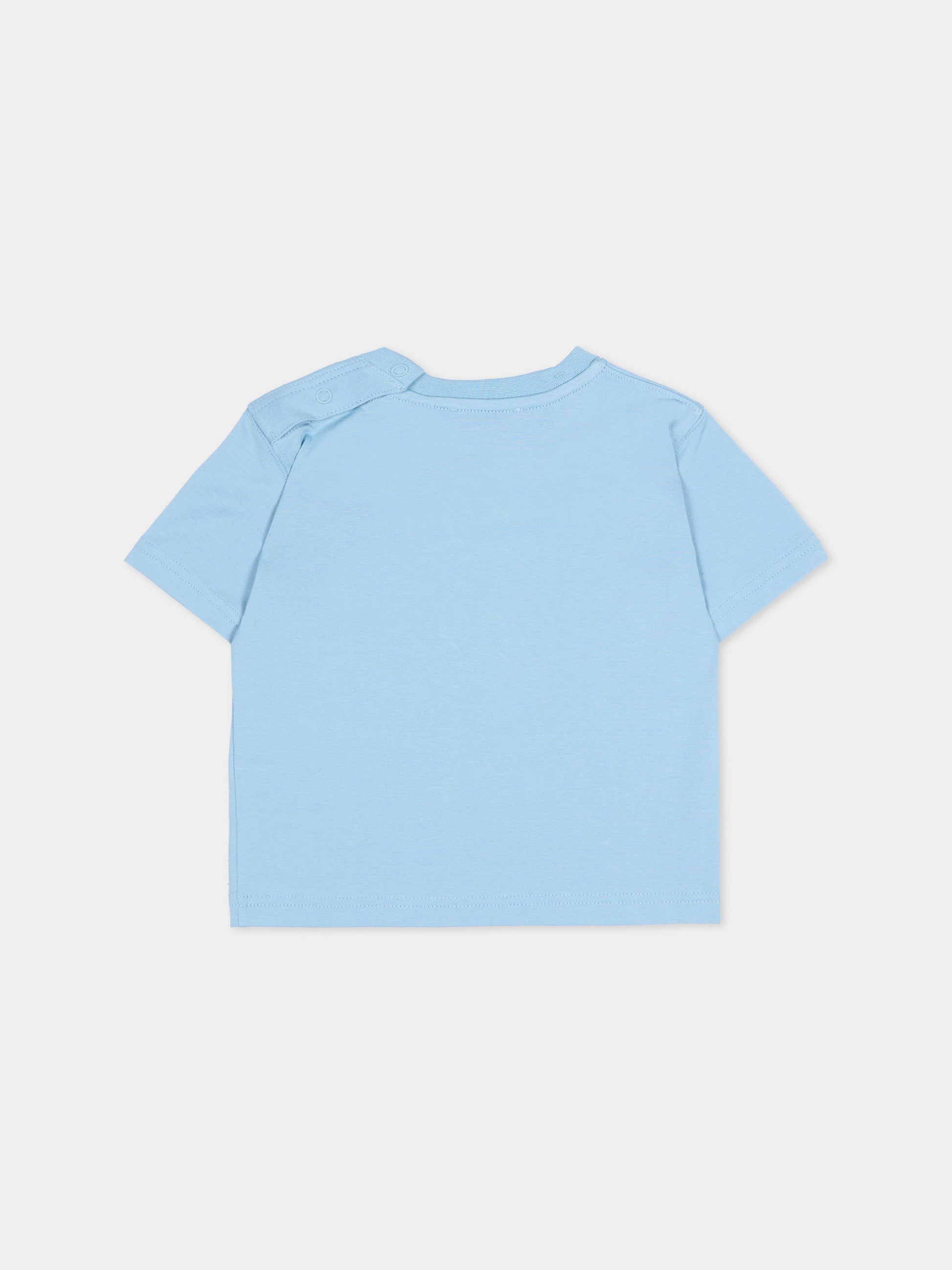 T-Shirt celeste per neonato con logo,Burberry Kids,8126862 C5753