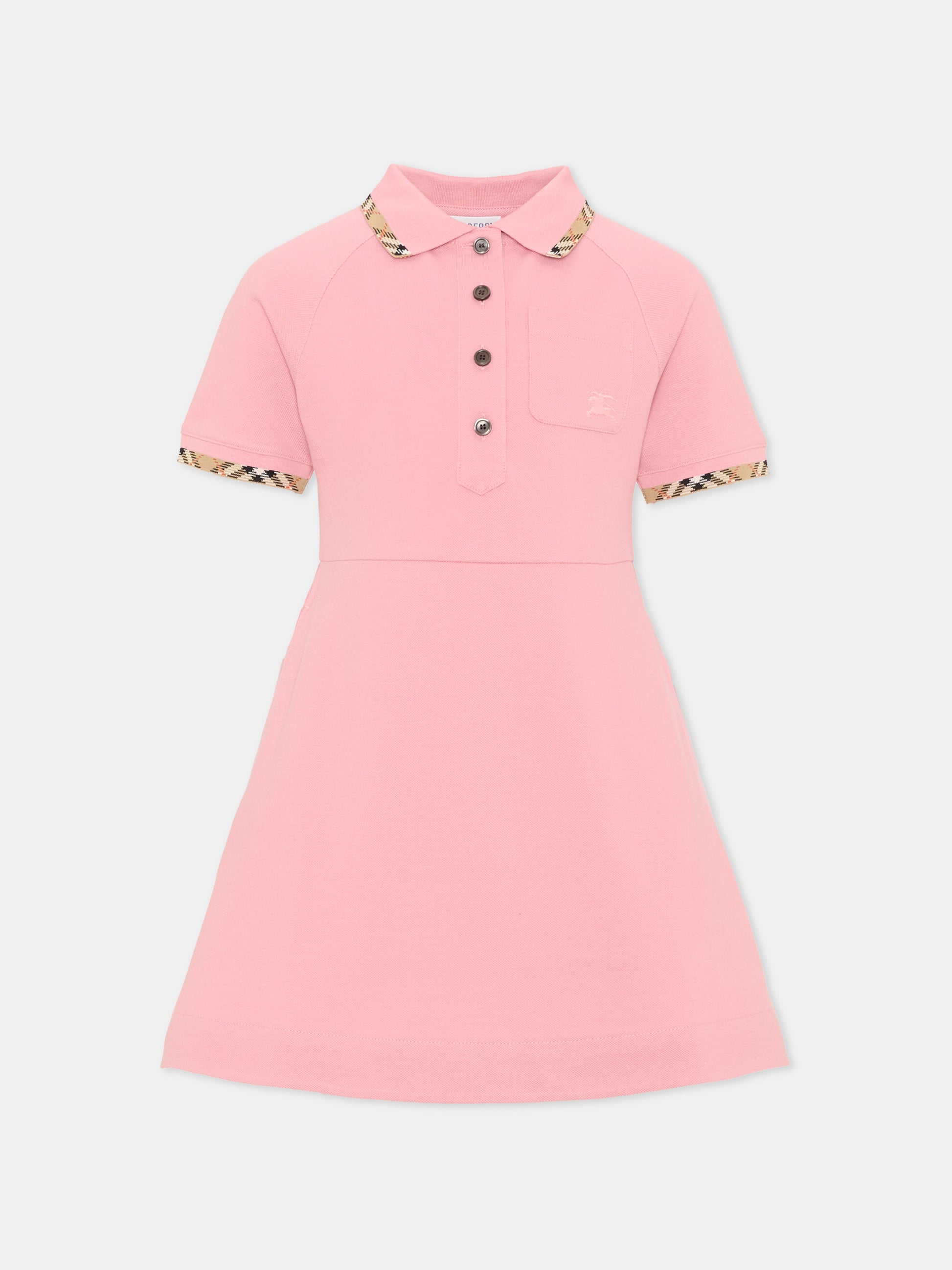 Vestito rosa per bambina con cavaliere equestre,Burberry Kids,8130116 C4159