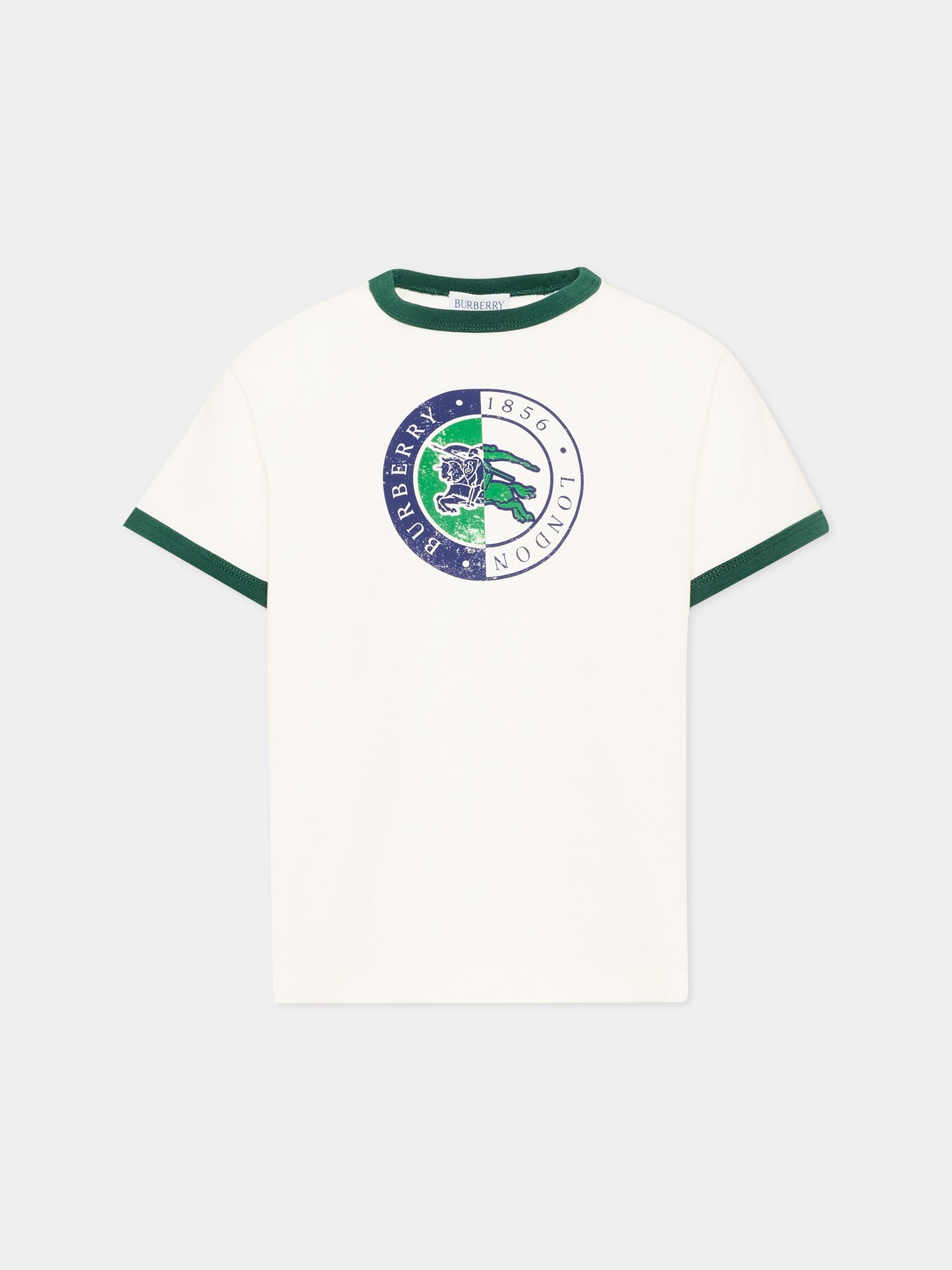 T-Shirt avorio per bambino con logo,Burberry Kids,8126292 A2014