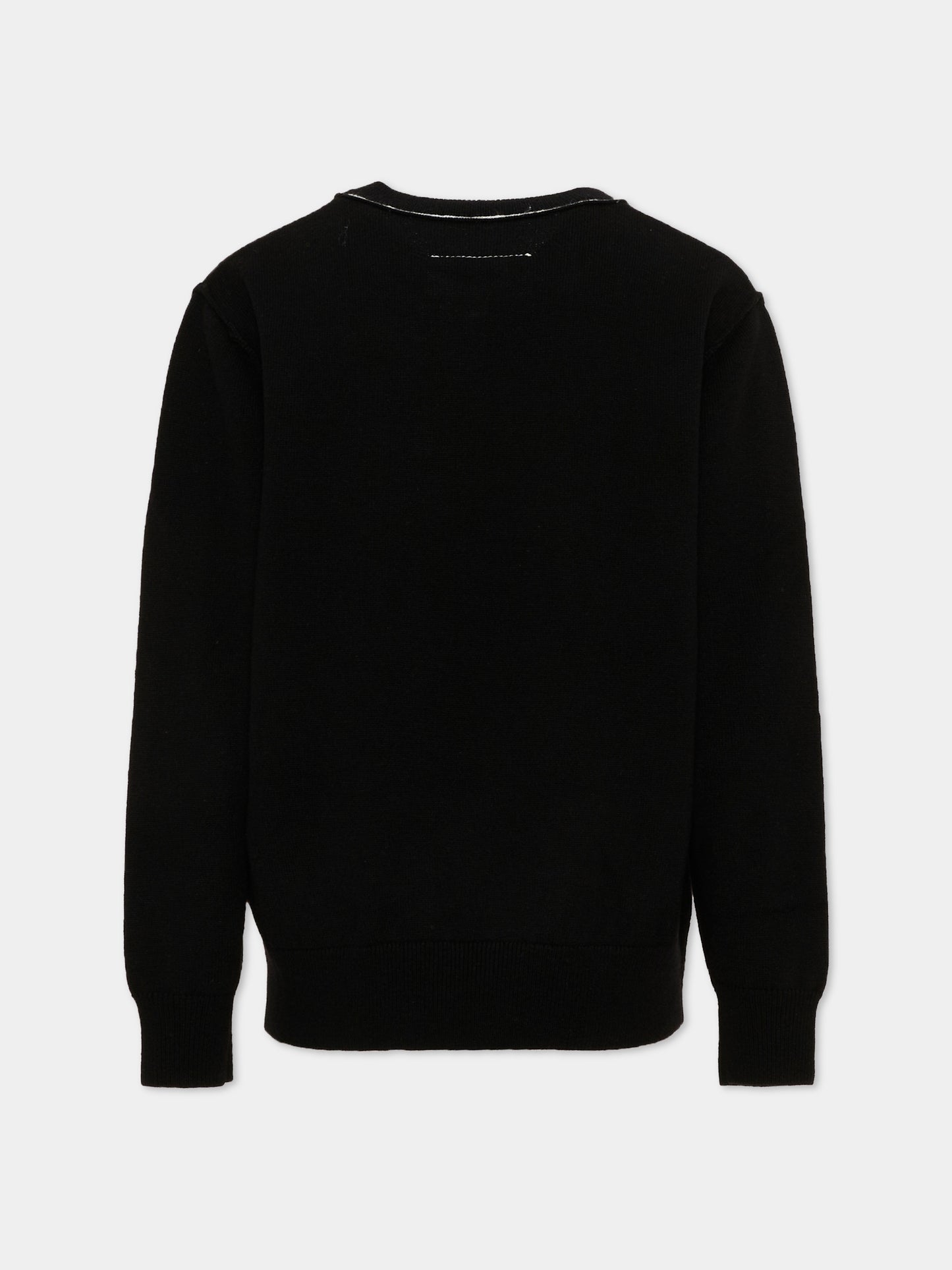 Maglione nero per bambini con logo,Mm6 Maison Margiela,M61025 MM06Q M6900