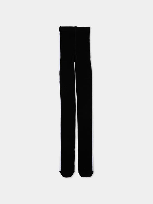Collant nero per bambina con logo,Mm6 Maison Margiela,M61046 MM045 M6900