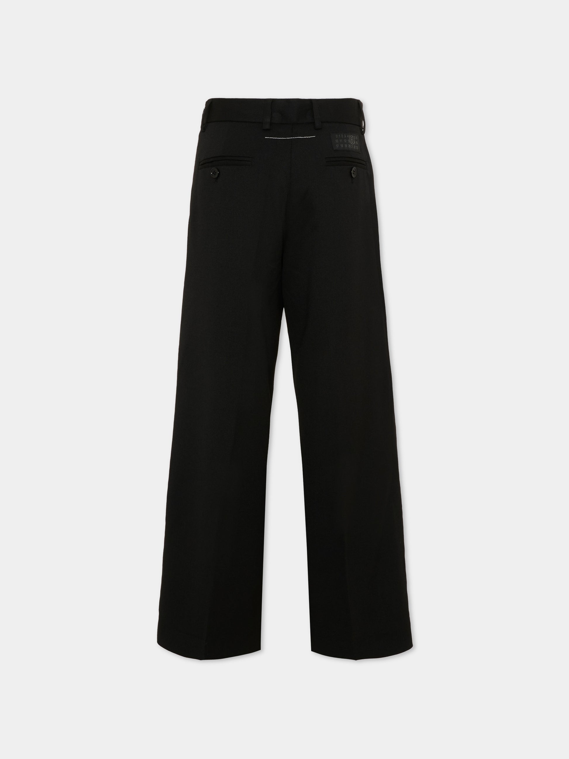 Pantaloni neri per bambina con logo,Mm6 Maison Margiela,M61111 MM03D M6900