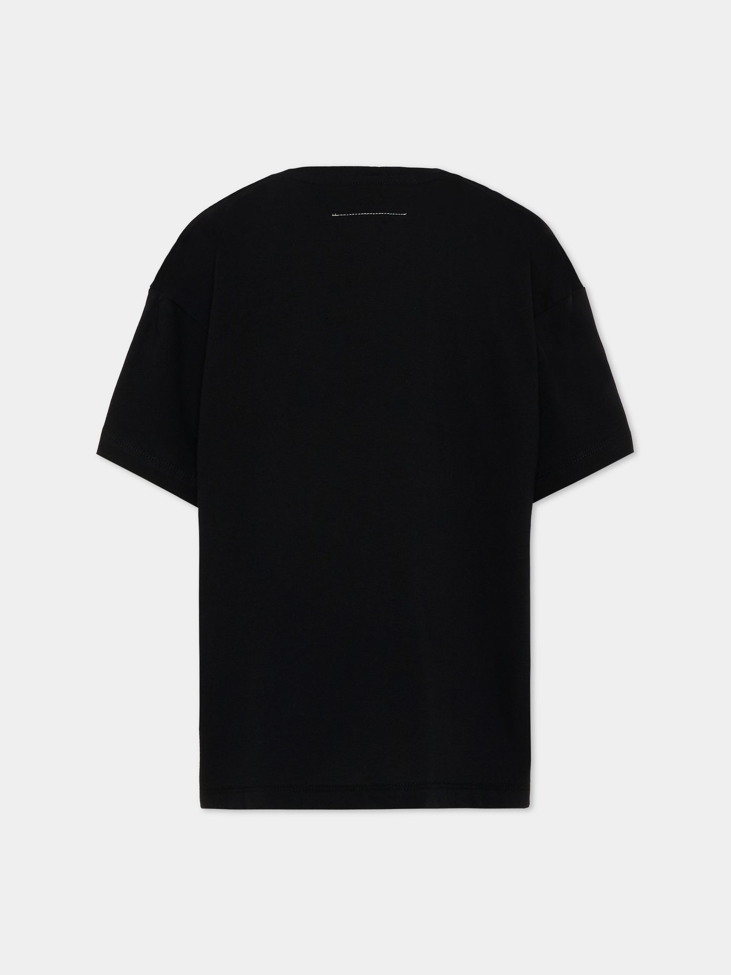 T-Shirt nera per bambini con logo,Mm6 Maison Margiela,M61117 MM02Y M6900