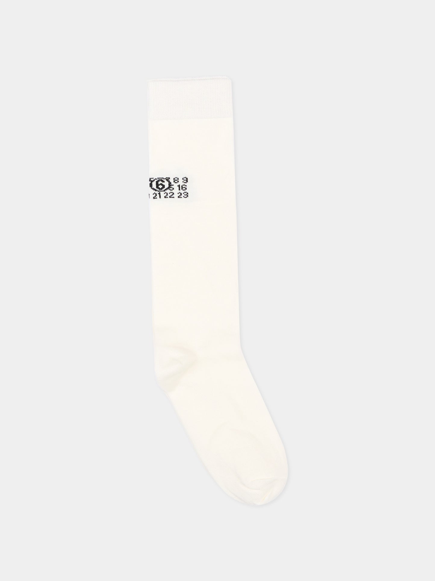 Calza in spugna avorio per bambini con logo,Mm6 Maison Margiela,M61118 MM045 M6100