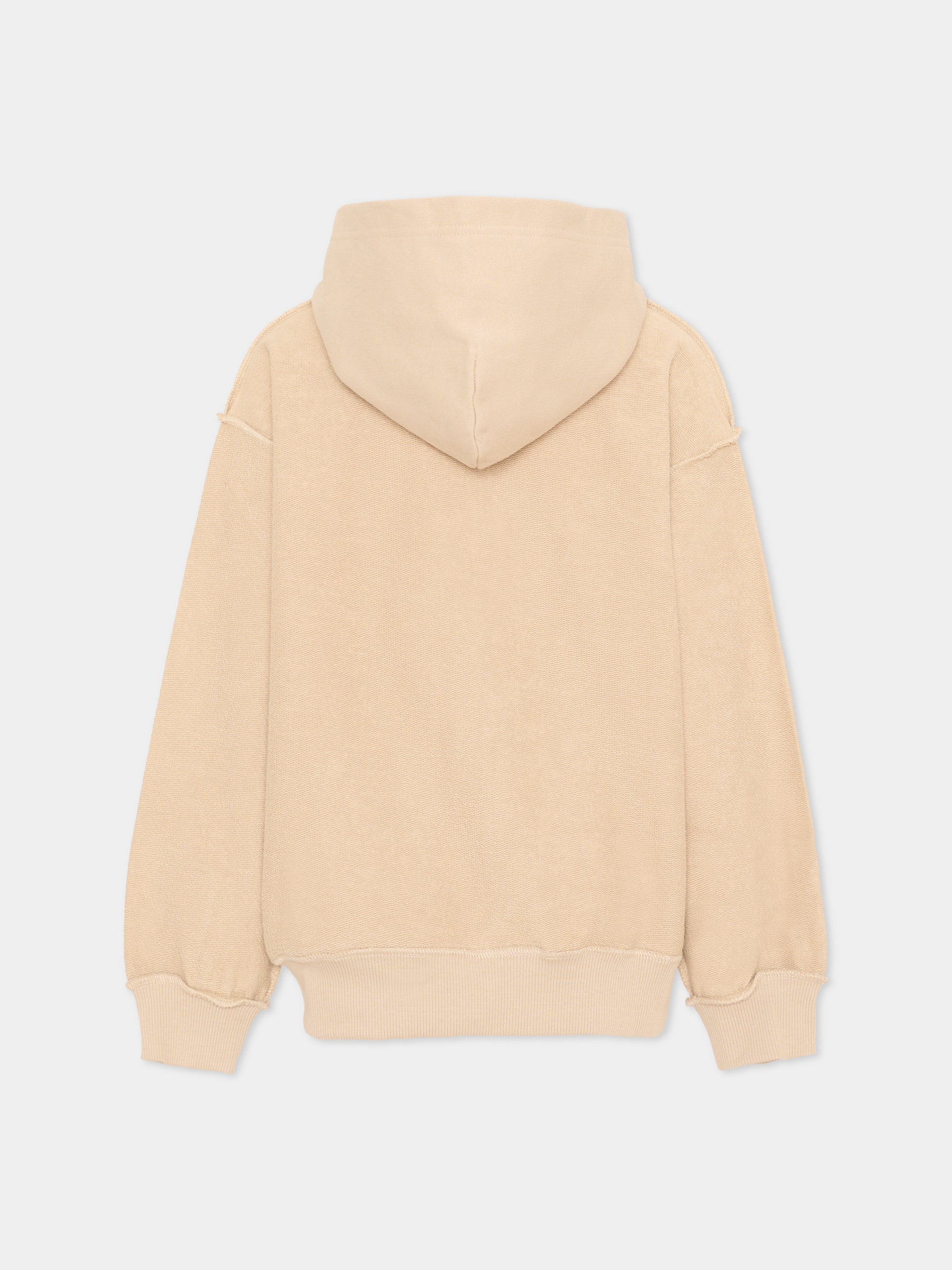 Felpa beige per bambini con logo,Mm6 Maison Margiela,M61130 MM08S M6712