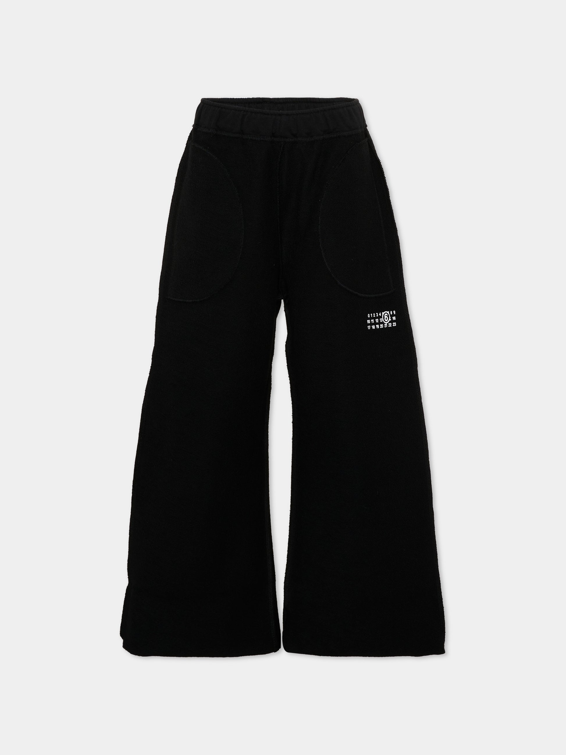 Pantaloni sportivi nero per bambini con logo,Mm6 Maison Margiela,M61131 MM08S M6900