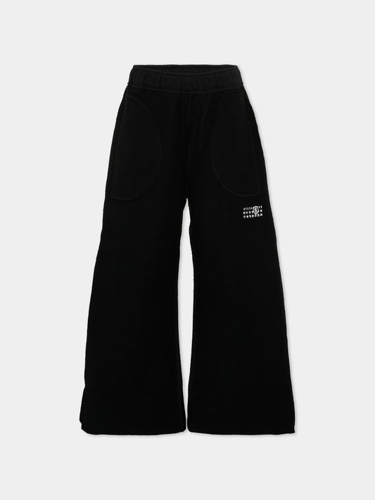 Pantaloni sportivi nero per bambini con logo,Mm6 Maison Margiela,M61131 MM08S M6900