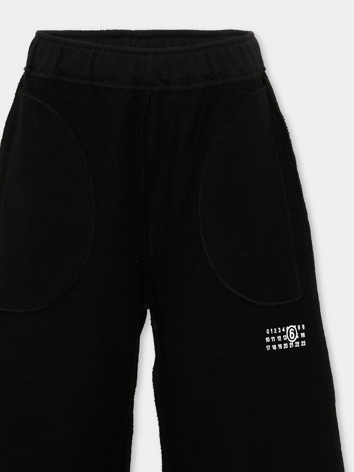 Pantaloni sportivi nero per bambini con logo,Mm6 Maison Margiela,M61131 MM08S M6900