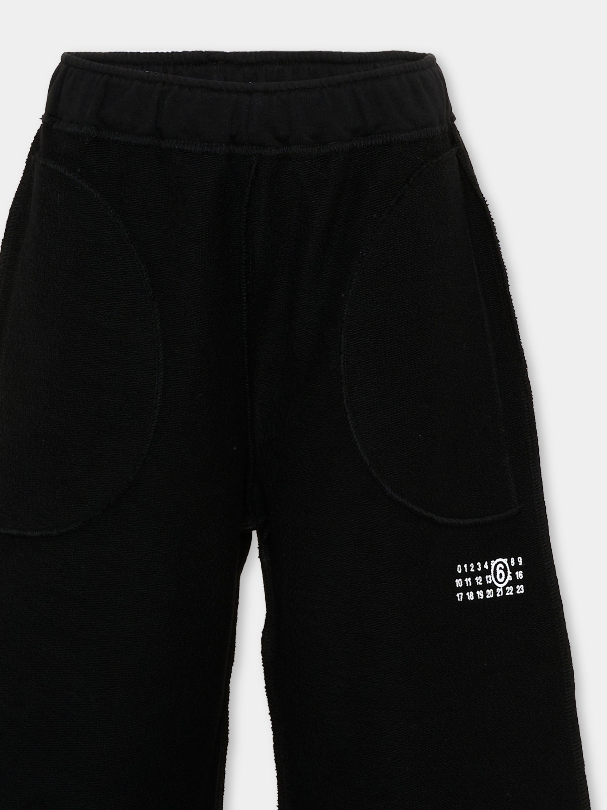 Pantaloni sportivi nero per bambini con logo,Mm6 Maison Margiela,M61131 MM08S M6900