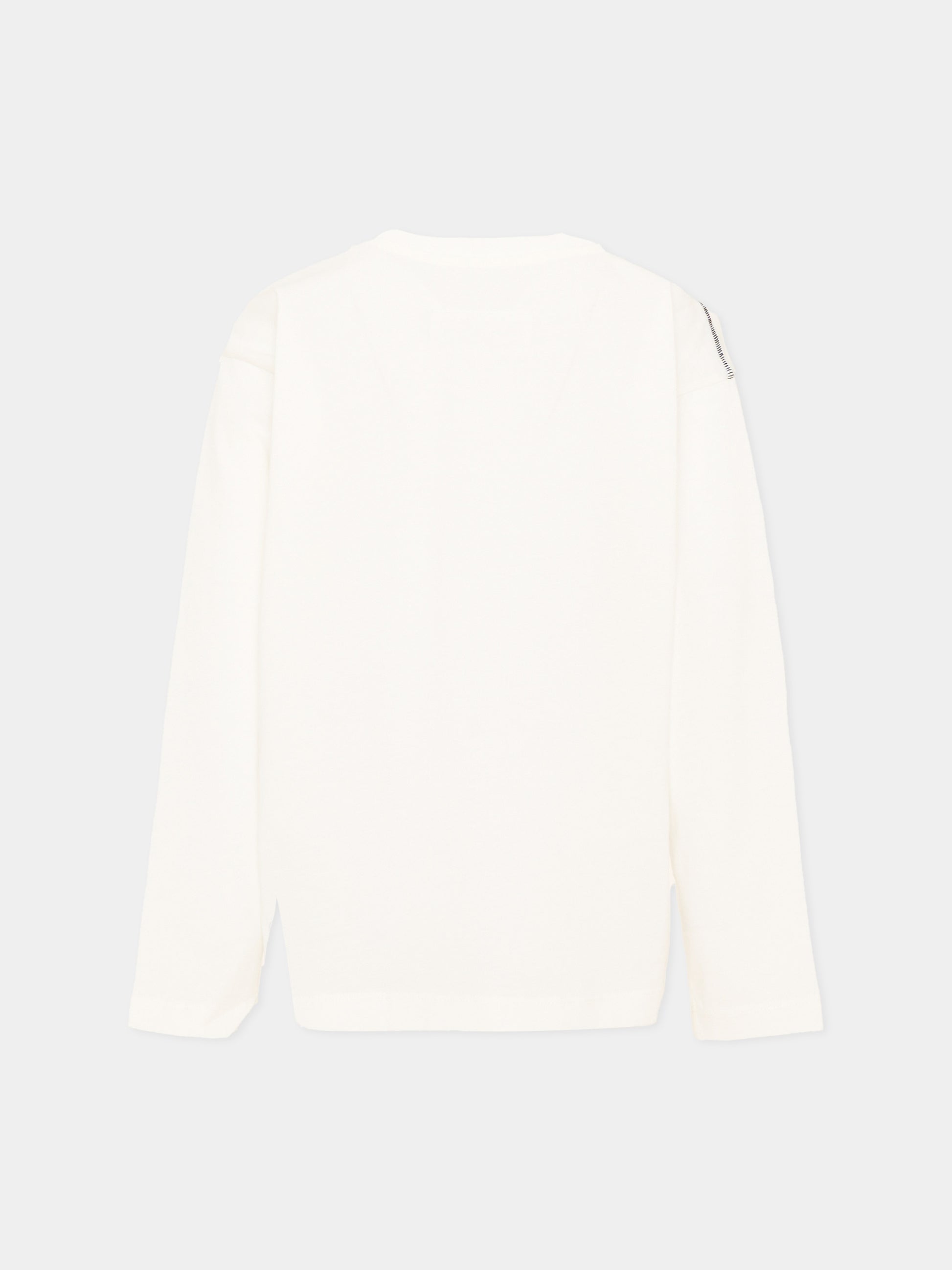 T-Shirt a manica lunga avorio per bambini con logo,Mm6 Maison Margiela,M61164 MM04I M6102