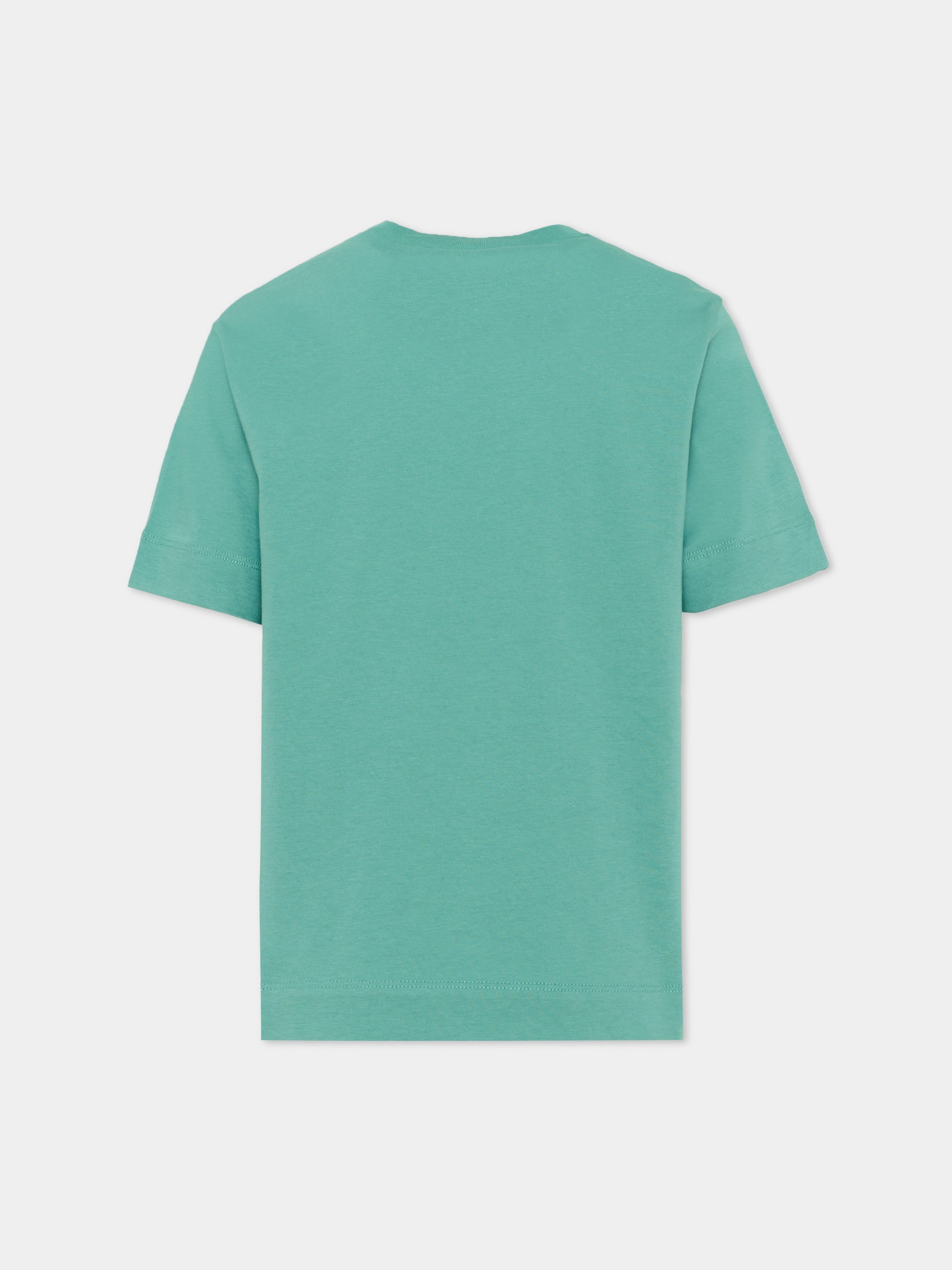 T-Shirt verde per bambini con logo,Marni Kids,M002MV M00RF 0M545