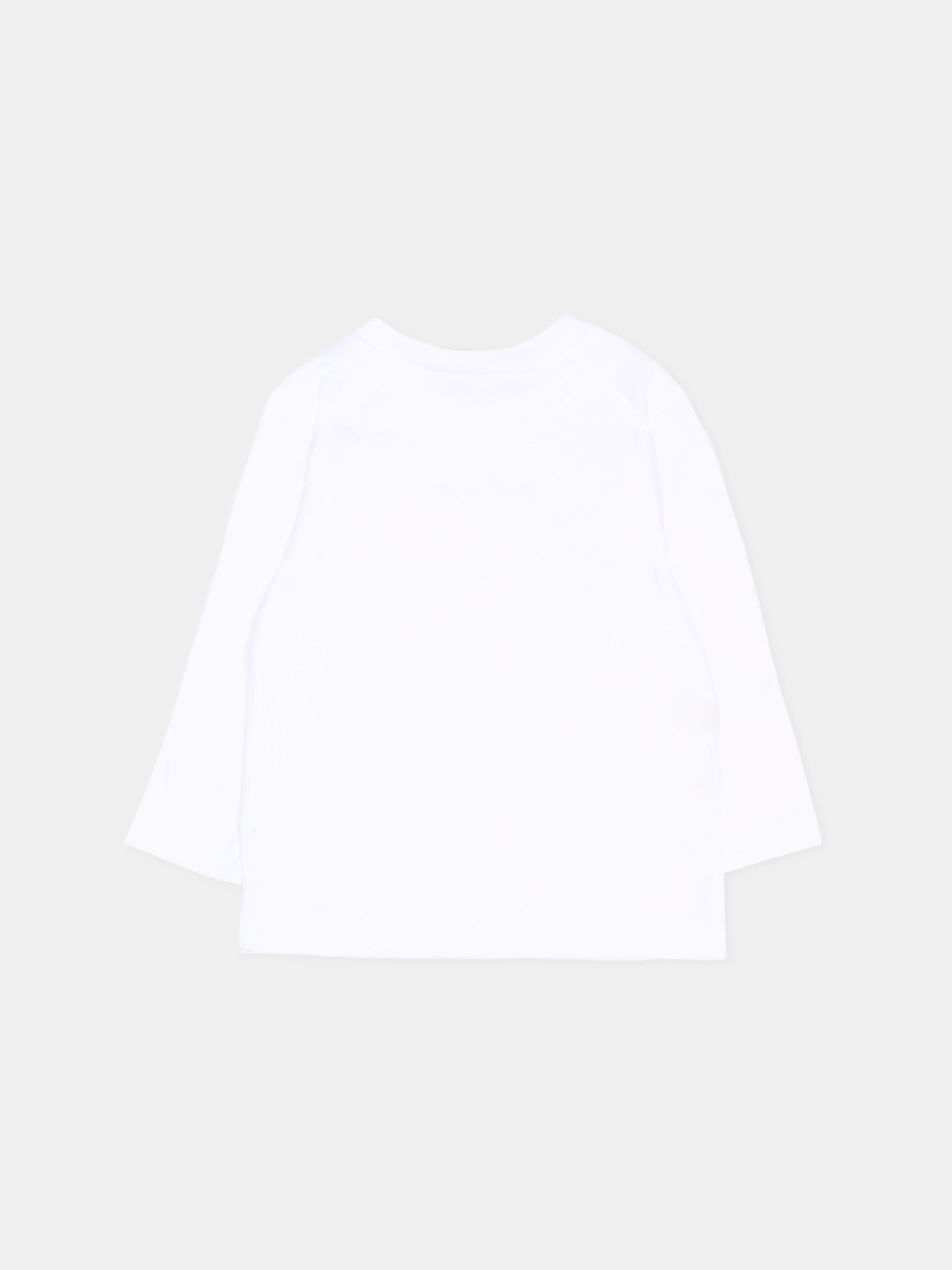 T-Shirt a manica lunga bianca per neonati con logo,Marni Kids,M01529 M00RF 0M100