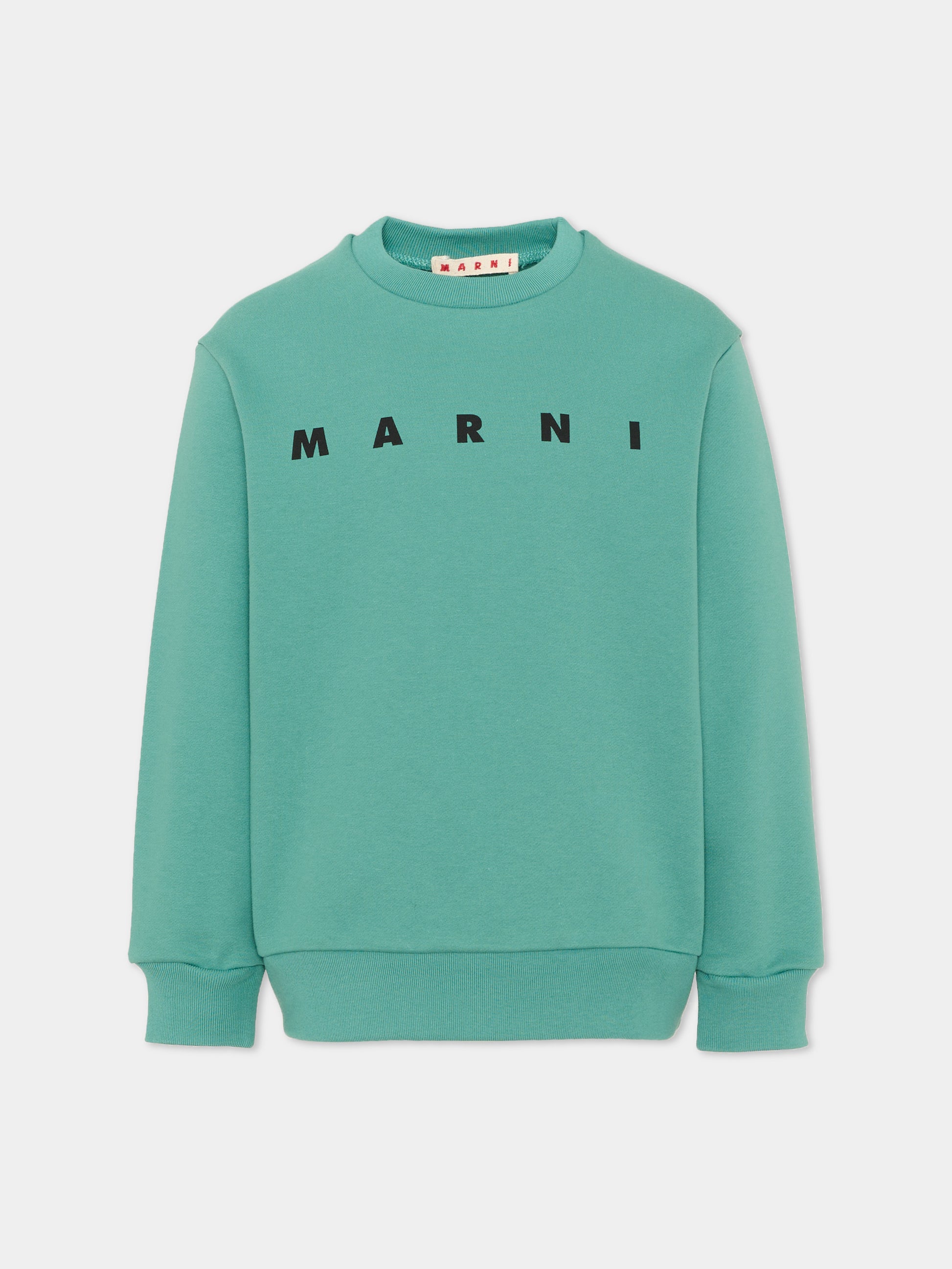 Felpa verde per bambini con logo,Marni Kids,M01612 M00V0 0M545