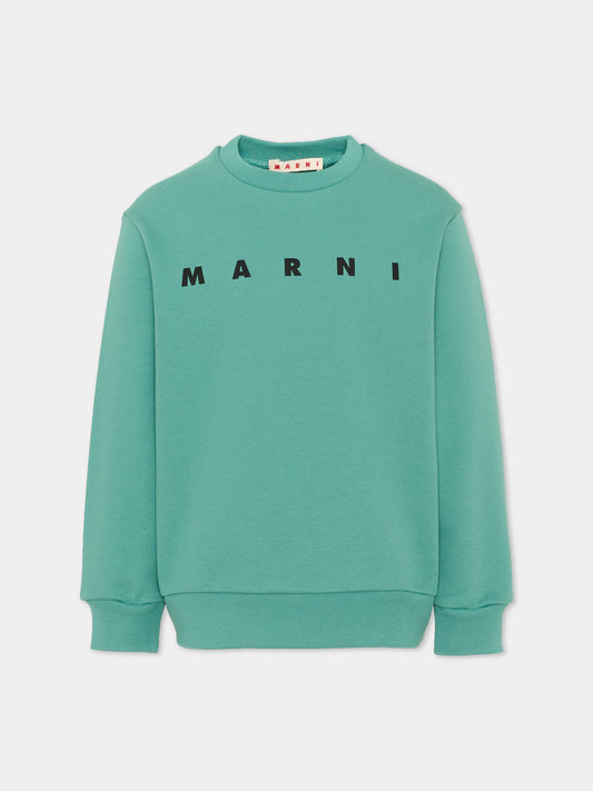 Felpa verde per bambini con logo,Marni Kids,M01612 M00V0 0M545
